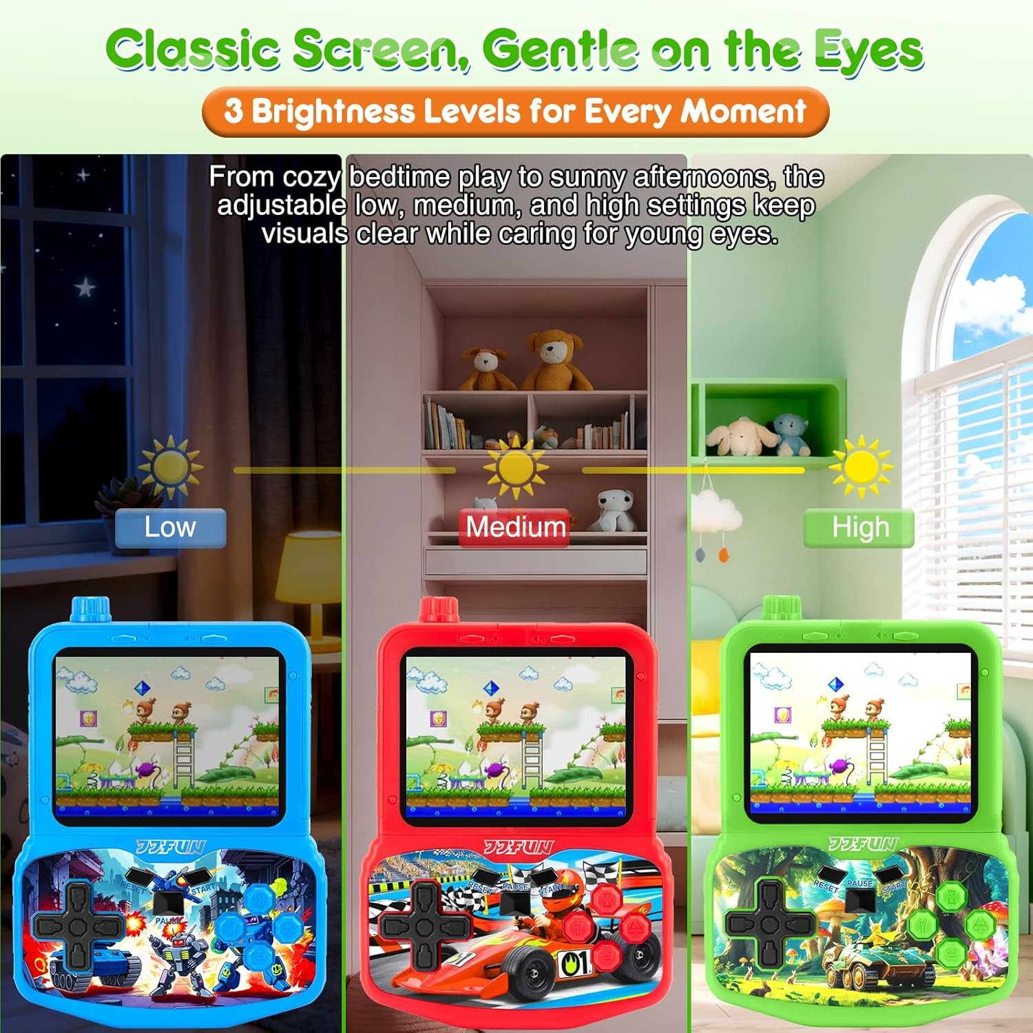 Retro Handheld Game Console Kids 220 Games 3.5 IPS Green