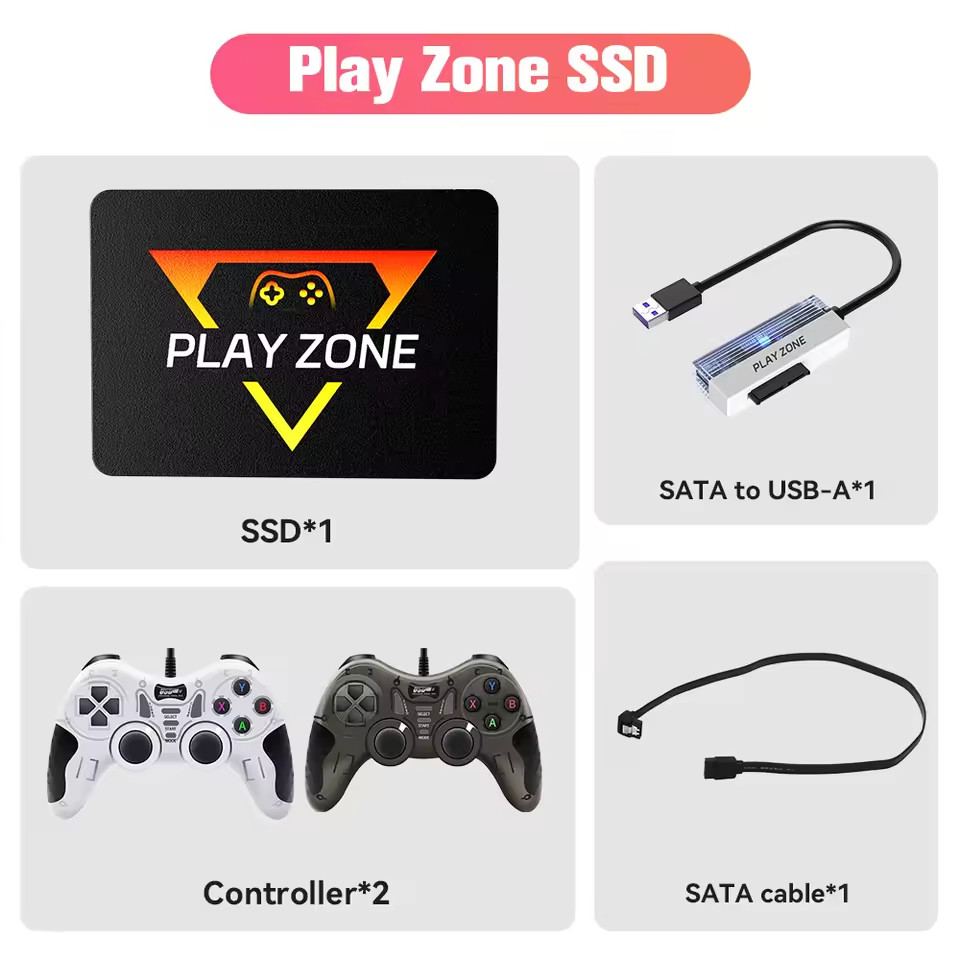 1TB Retro Game SSD for PS4/Xbox/Switch/PS3 – 16,000+ Games, Plug & Play PC