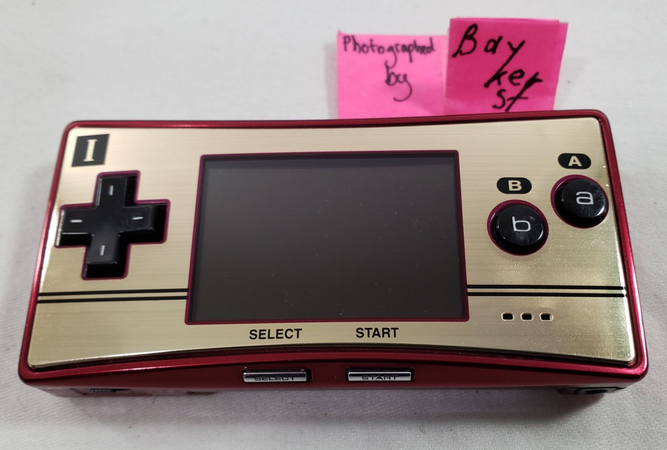 Nintendo Game Boy Micro Famicom Red Gold Console 20th Mario COMPLETE Box GameBoy