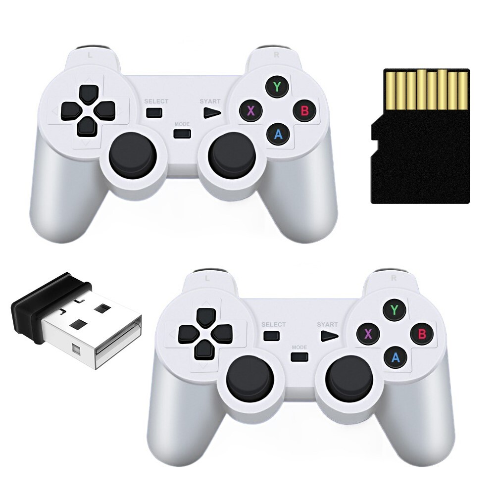 Practical Reliable Sturdy 2x Wireless Game Controllers 2.4G Receiver 64G TF Card