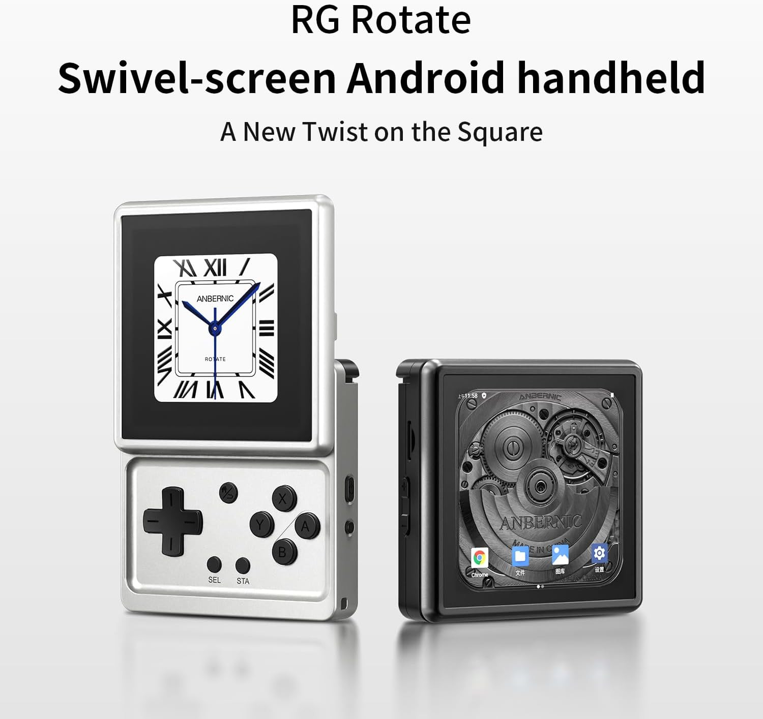 RG Rotate Retro Handheld Game Console, 3.5″ Swivel Screen Android Portable Playe