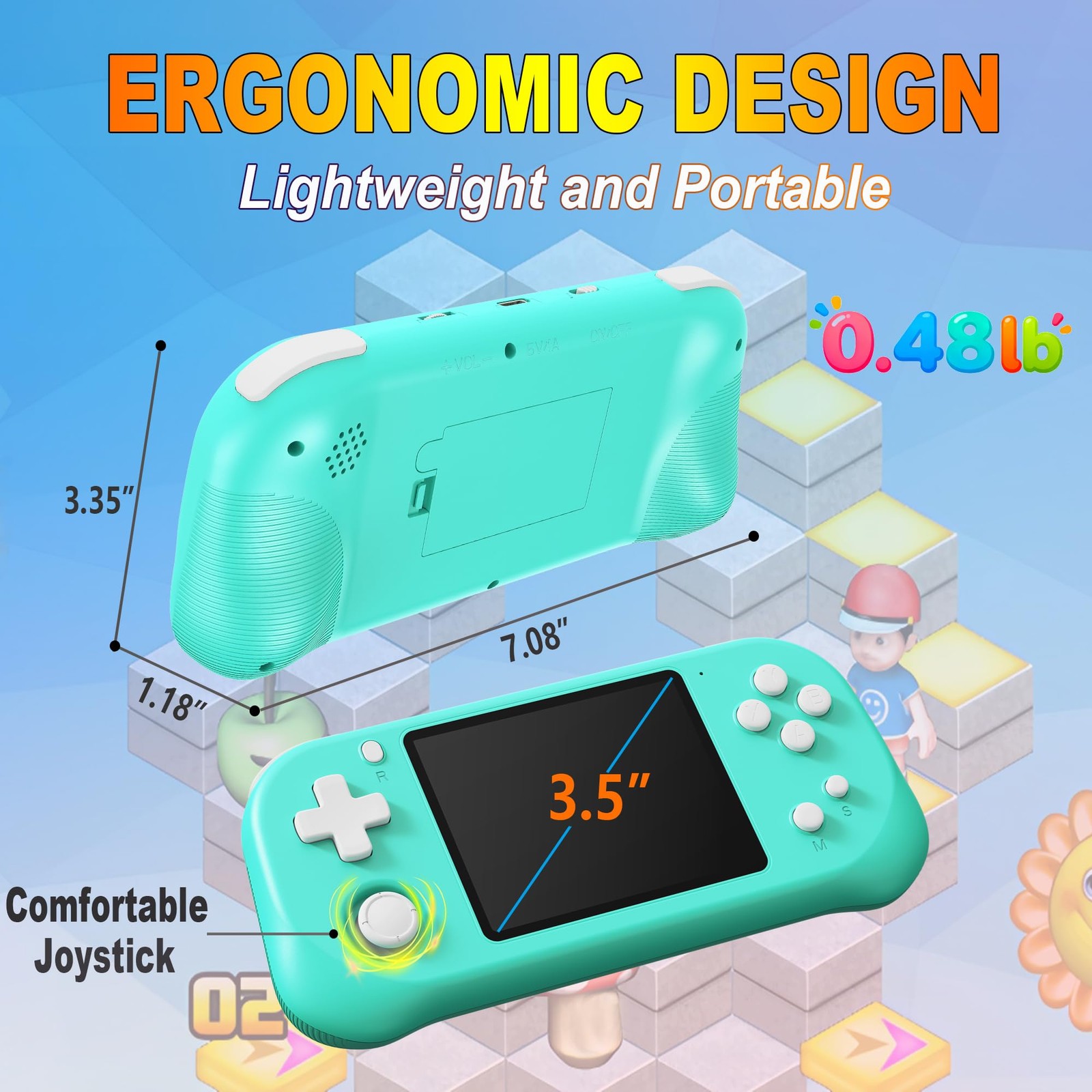 Handheld Game Console for Kids with 3.5” IPS Screen 139 Preloaded 32 Bit Ele…
