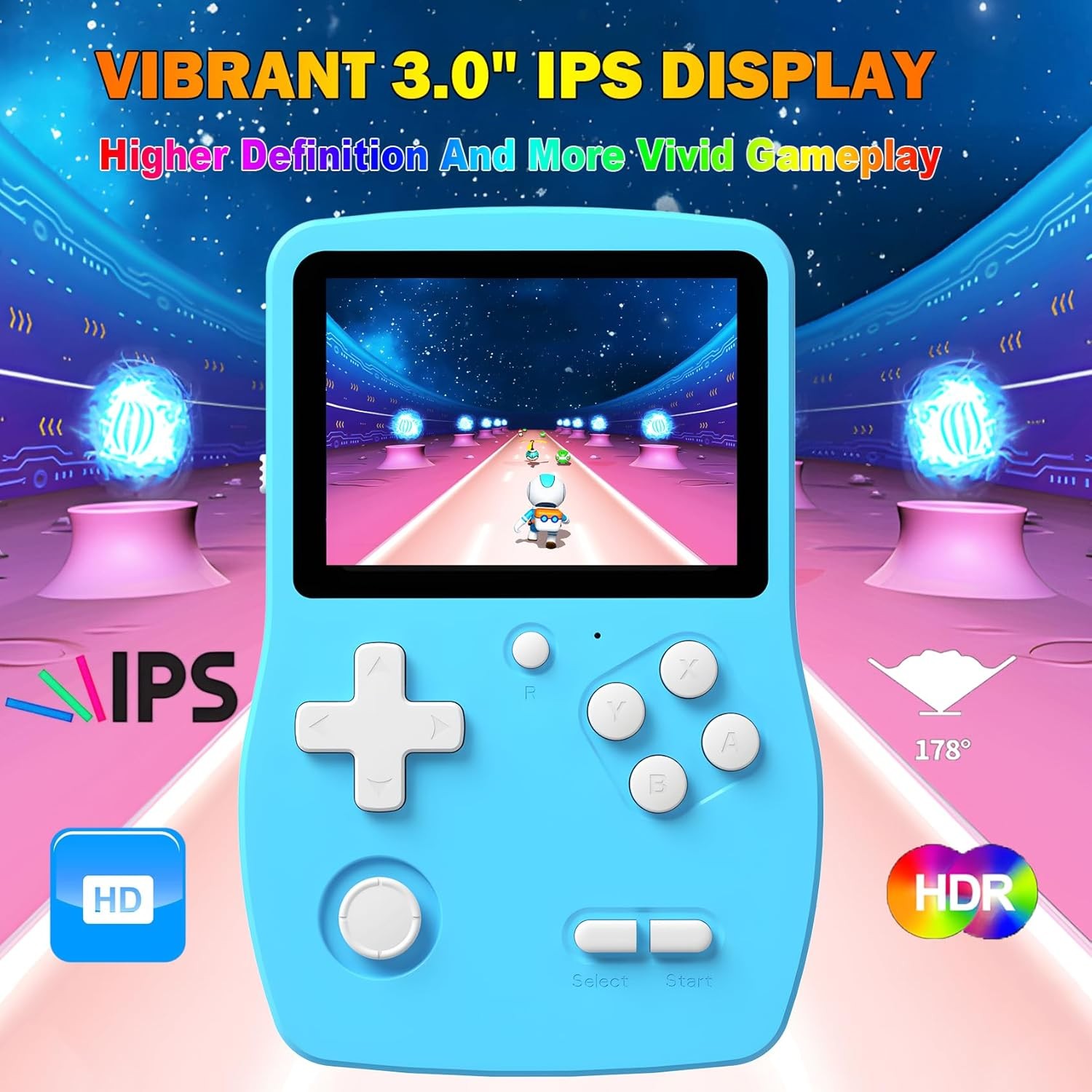 32 Bit Handheld Games for Kids Preloaded 139 Video Games Blue
