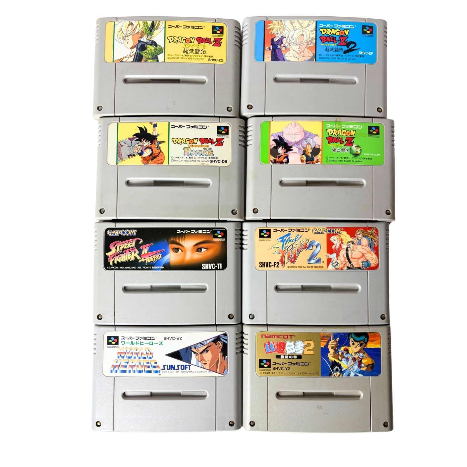 Nintendo Super Famicom Console Set w/2 Controllers + 8 Games Tested SNES