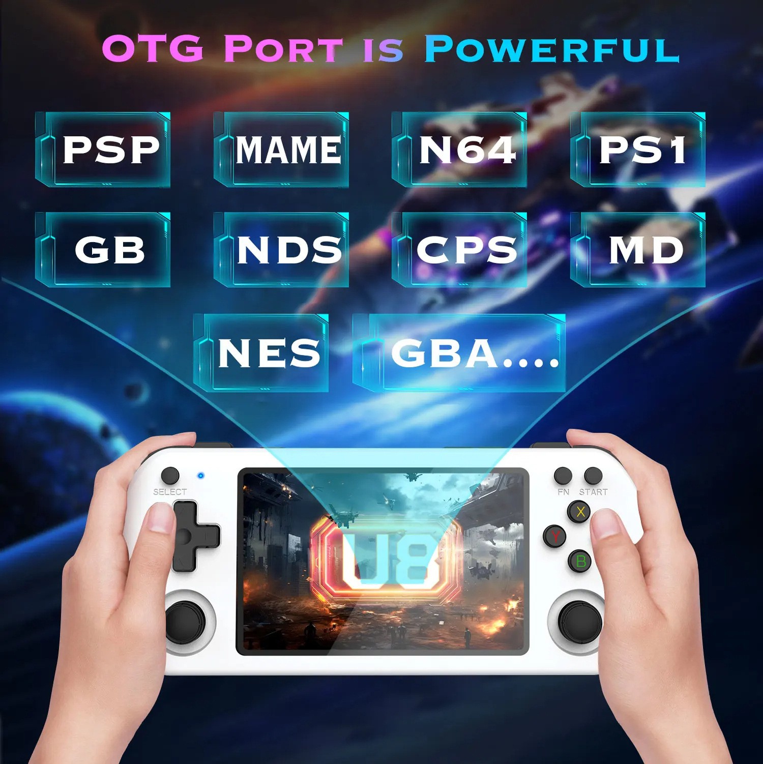 2026 New Upgraded U8 Retro Handheld Game Console, 128GB Mini Video Game
