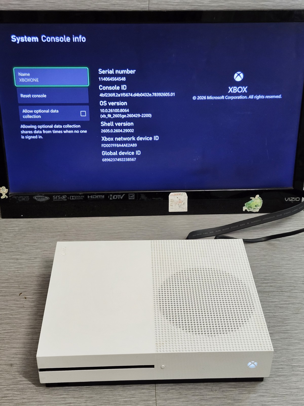 Microsoft Xbox One S 500GB Console Model 1681 White AS-IS Parts Repair Only