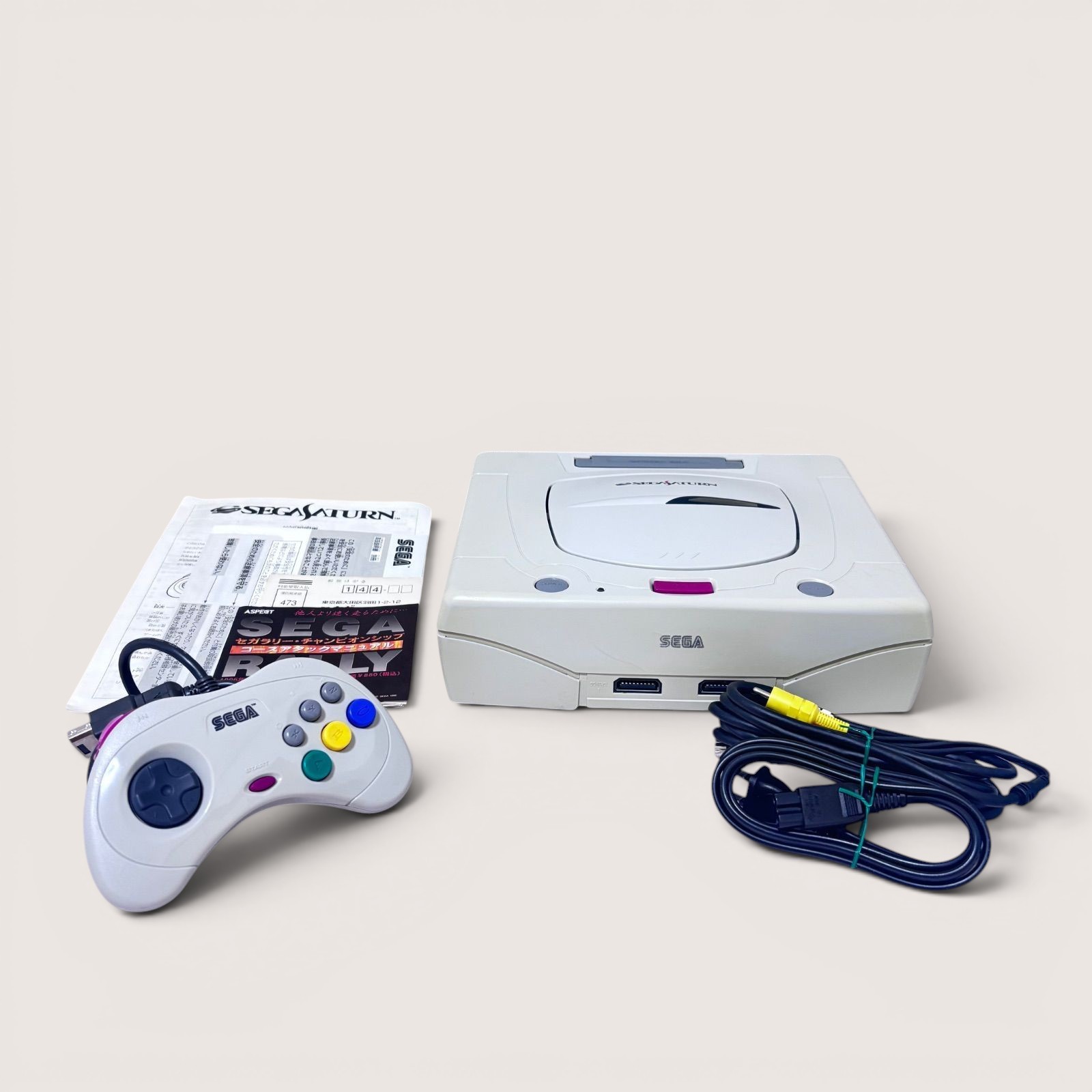 SEGA Saturn HST-0014 Game Console Controller w/Box White NTSC-J Tested #422