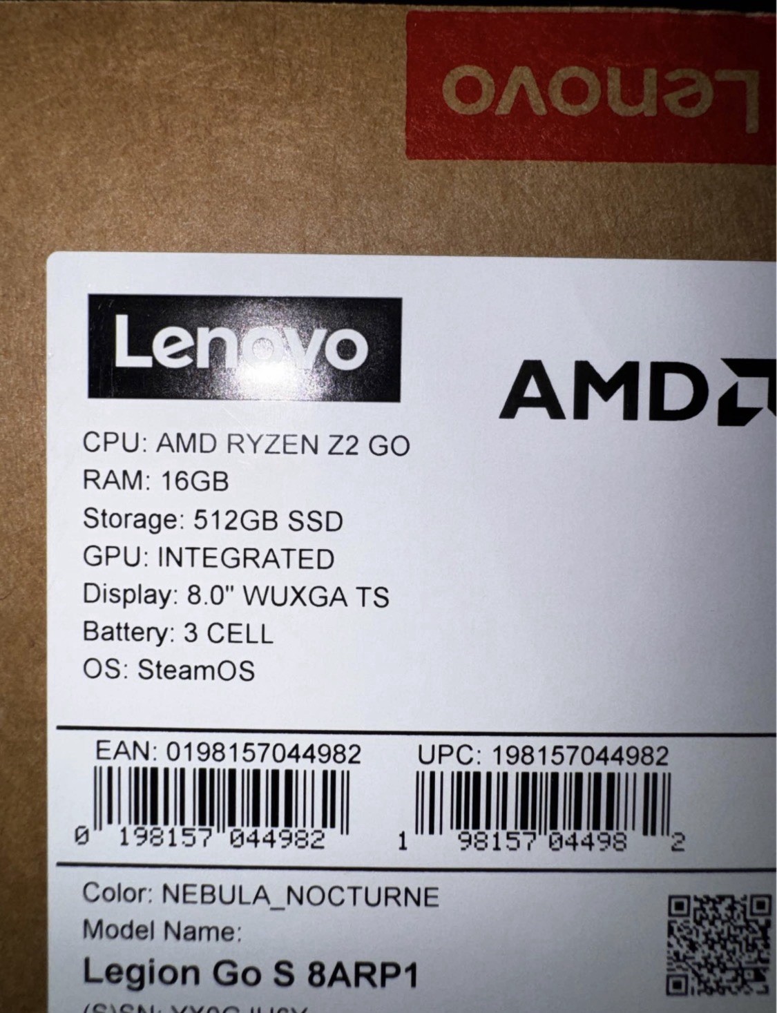 Lenovo Legion Go S 512GB Handheld Gaming PC Nebula Nocturne 1920×1200 8ARP1
