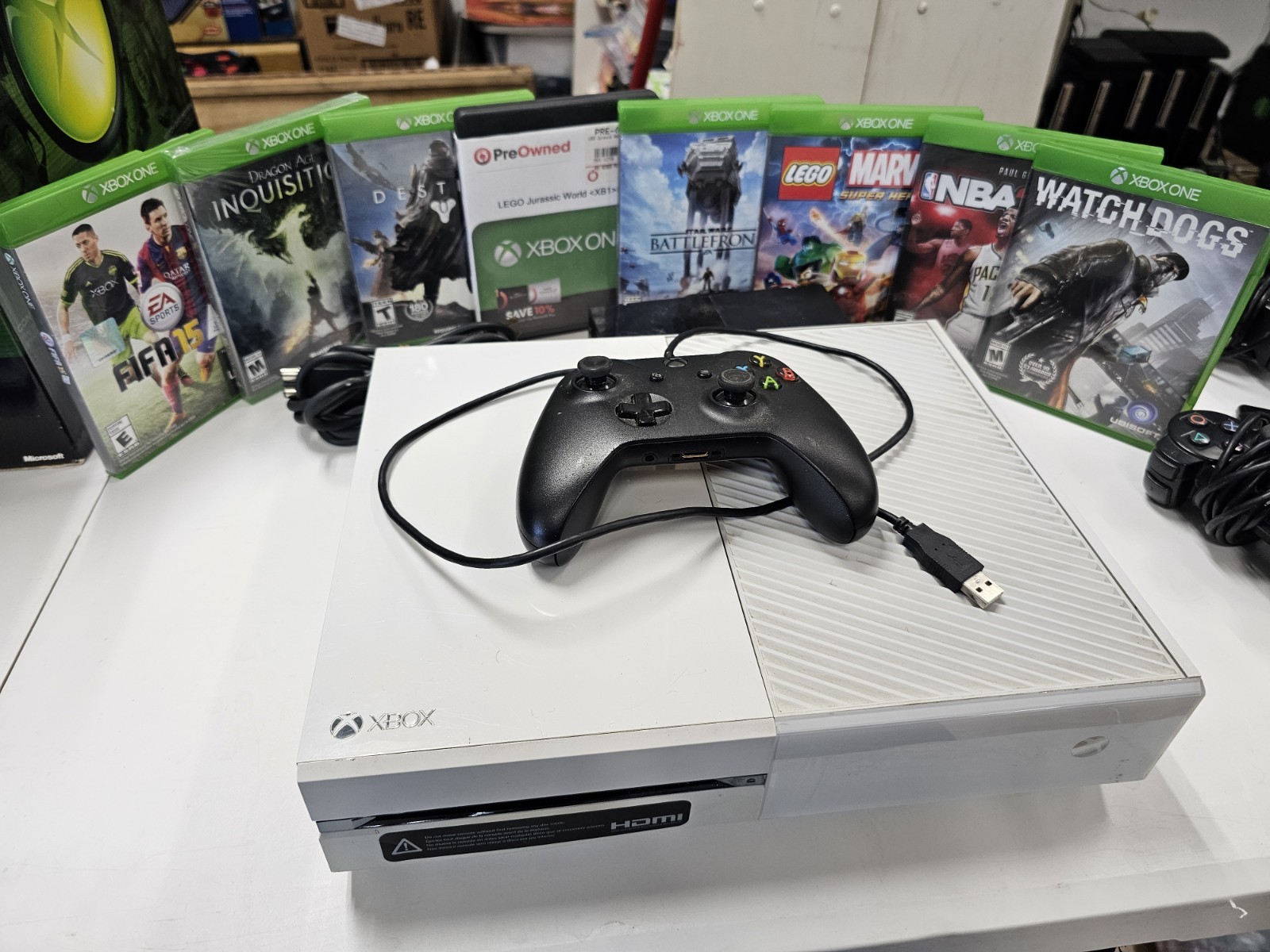Microsoft Xbox One White Bundle Set 500GB W/ Games & Controller All TESTED Works