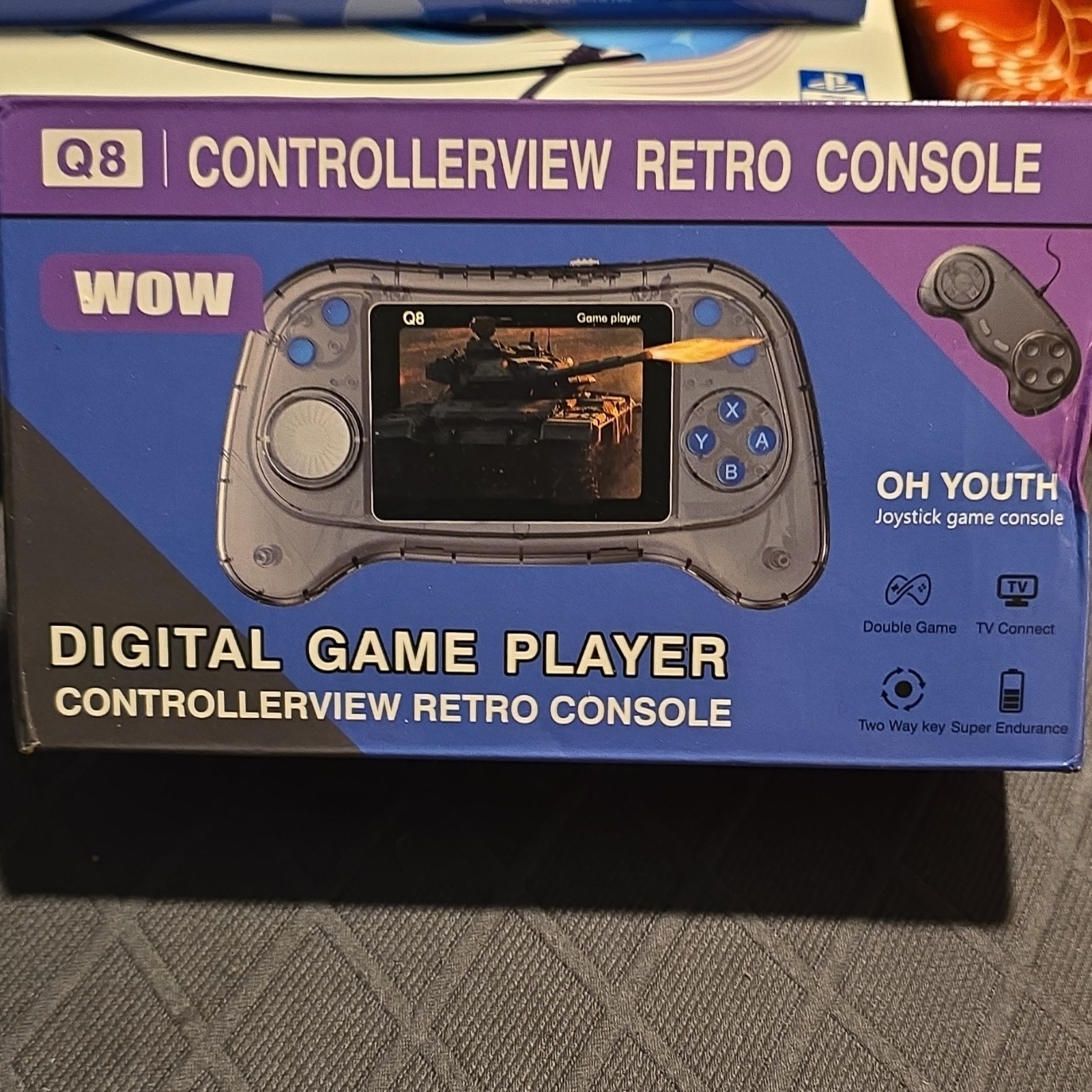 OH YOUTH Q8 Retro Console 3.0-inch HD Screen Double Game Purple Handheld