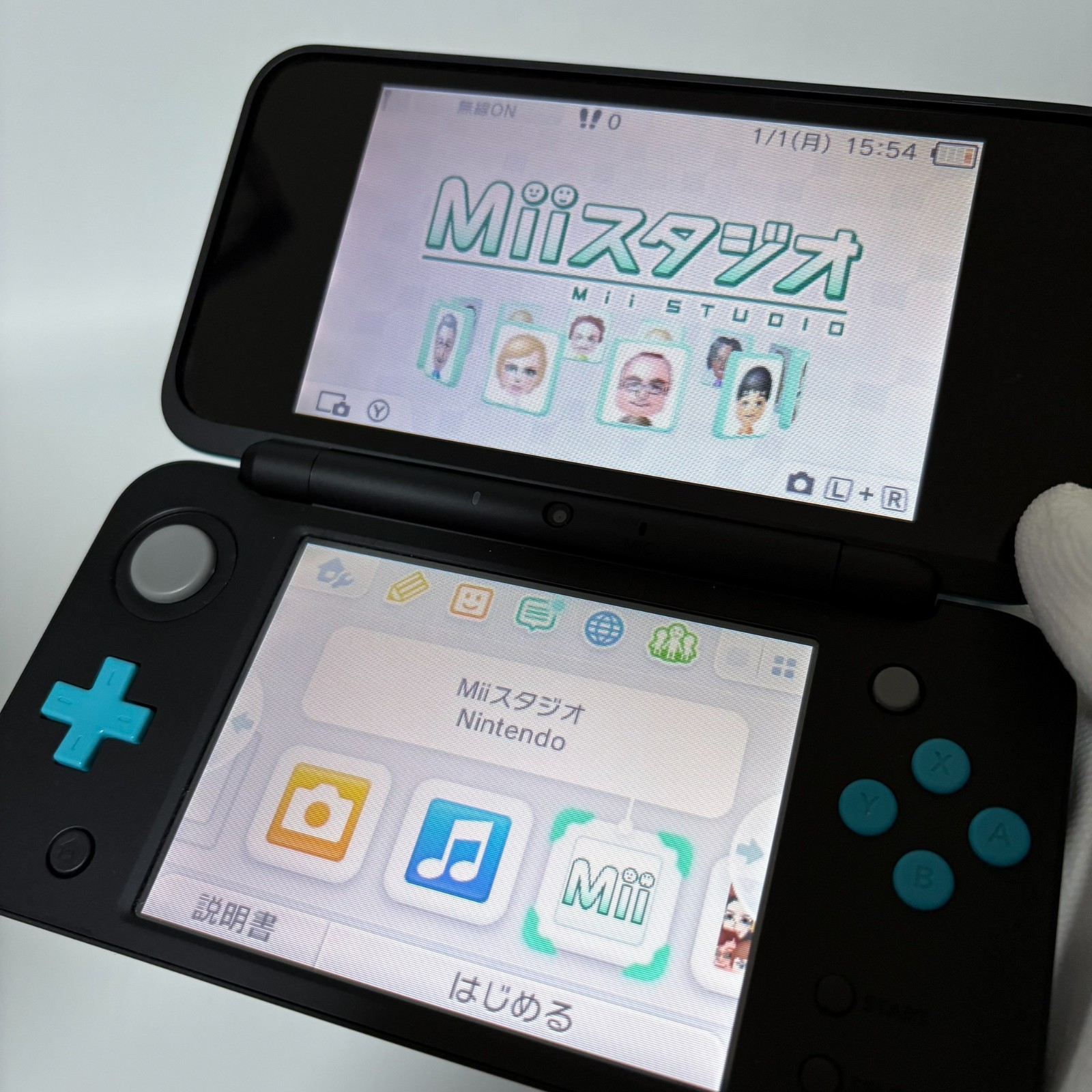 new Nintendo 2DS XL LL Black & Turquoise Blue NTSC-J Japan Console [Near Mint]