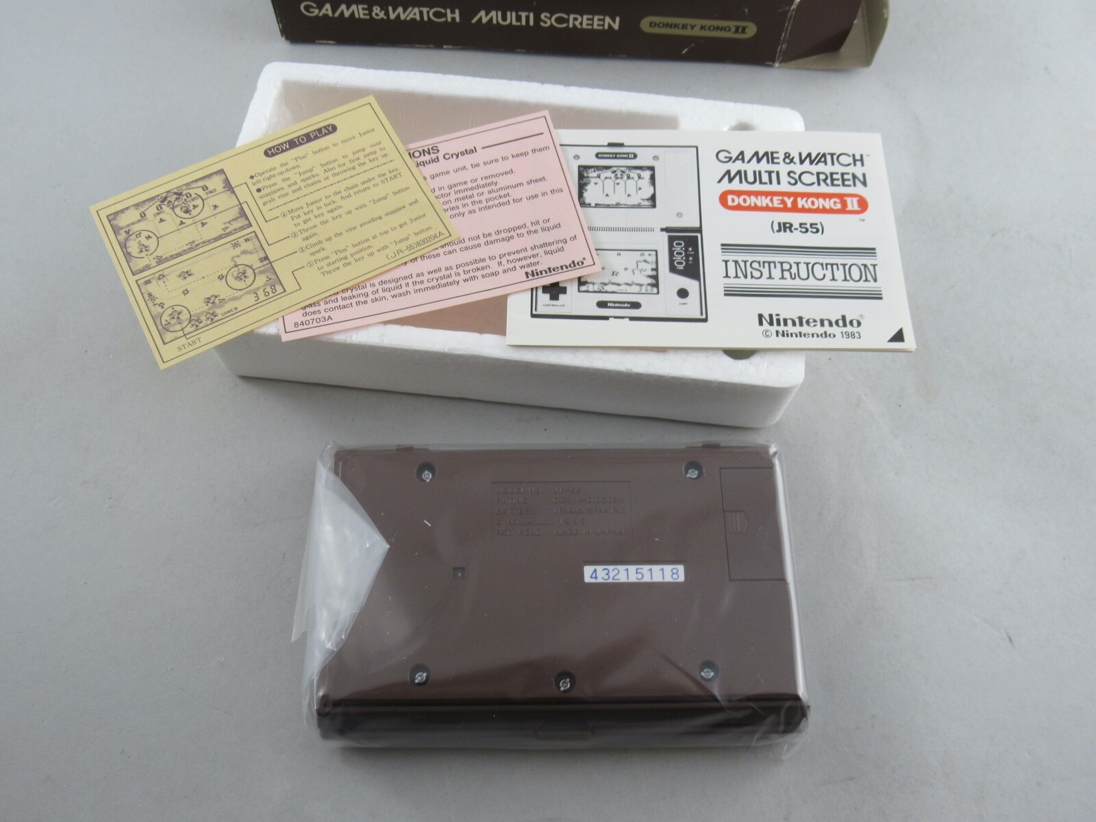 Vintage Nintendo Game & Watch Multi Screen Donkey Kong II JR-55 With Box