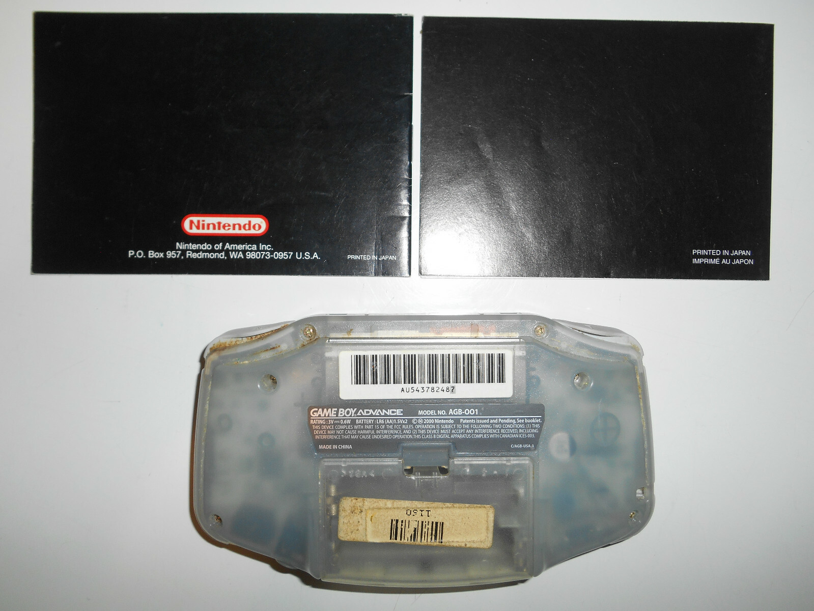 Nintendo Game Boy Advance Handheld System AGB-001 w/Manuals – TESTED