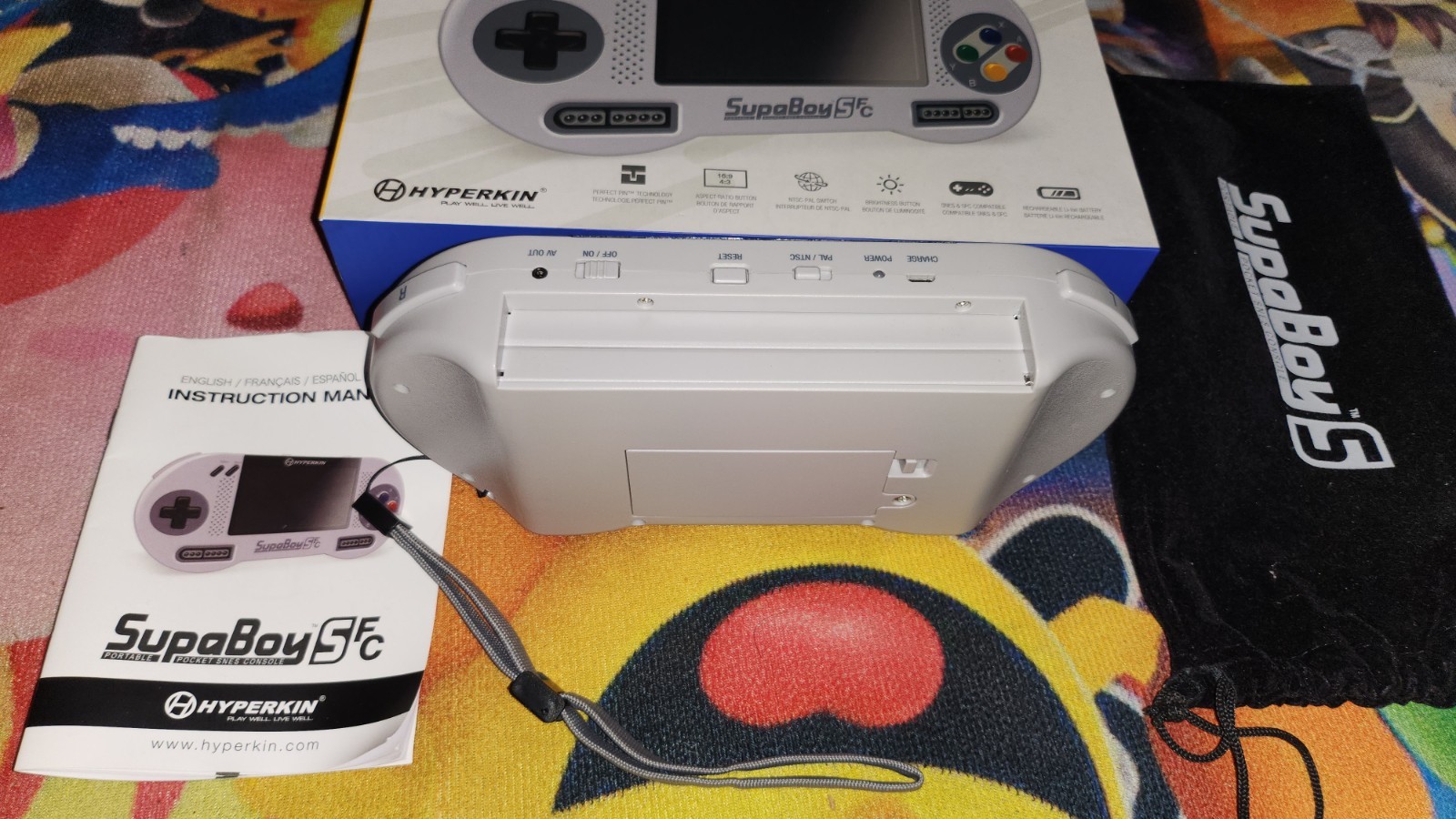 Hyperkin SupaBoy S Portable Pocket Console For SNES/ Super Famicom Gray 70 Games