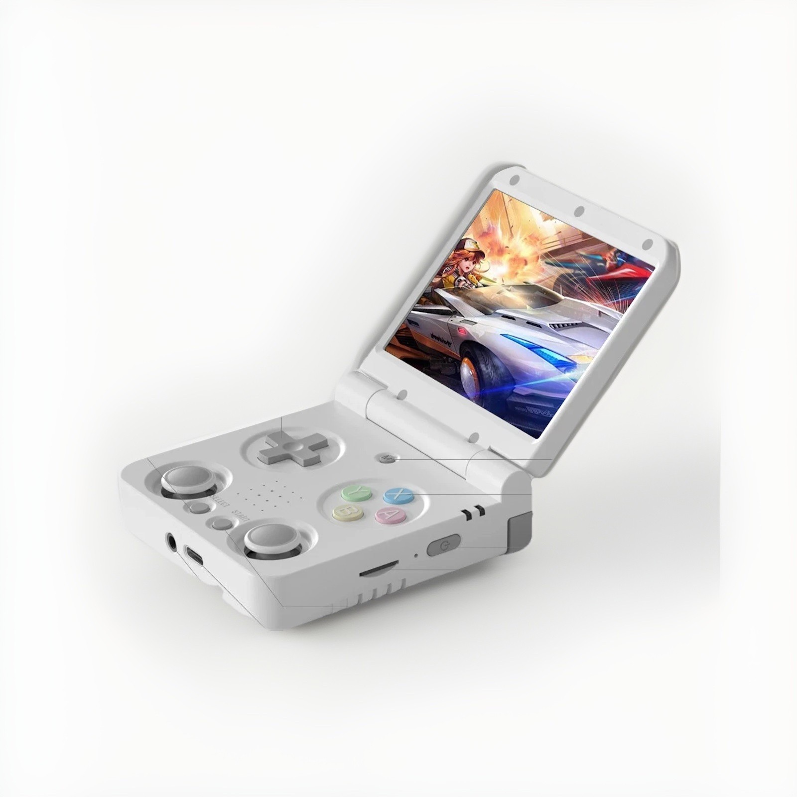 MIYOO Flip V2 Retro Handheld Game Console – 3.5” IPS Screen with Metal Hinge