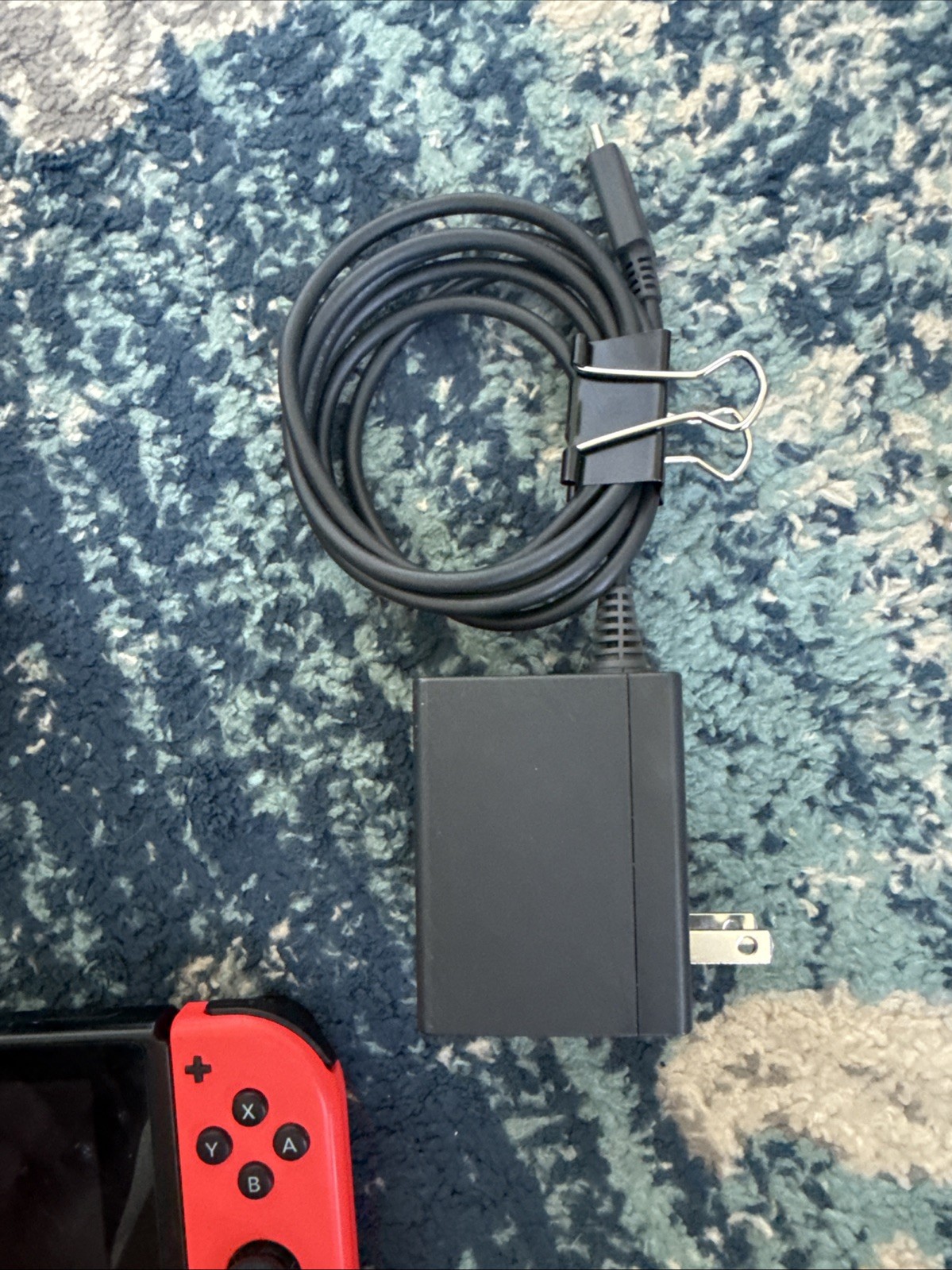 Nintendo Switch Console Neon Red Blue Bundle With Charger And Docking Station