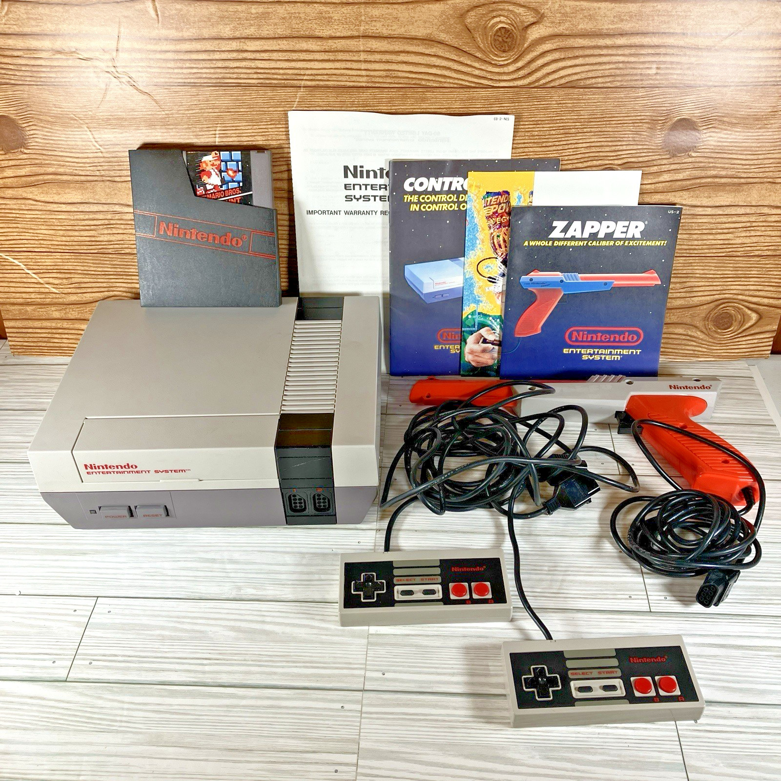 Nintendo NES Action Set Home Console – White/Gray In Box With Foam And Inserts
