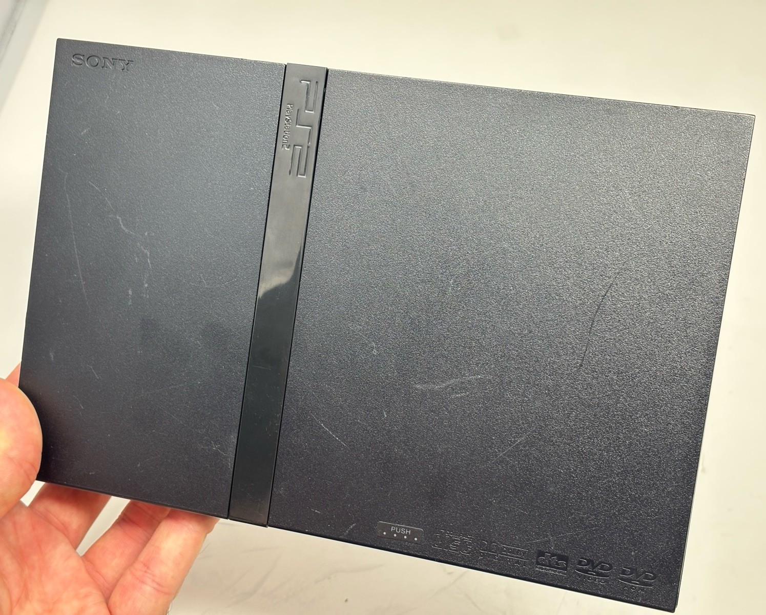 USED – Sony PlayStation 2 PS2 Slim Console Bundle – NEW LENS + BATTERY – CLEANED