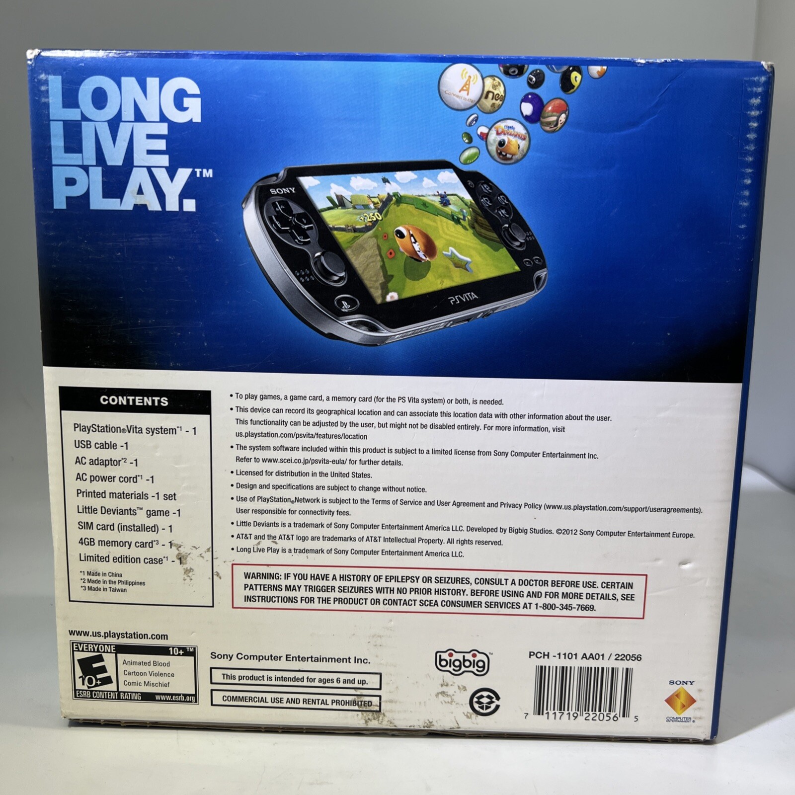 Sony PlayStation Vita PsVita 3G/Wi-Fi Handheld Console First Edition Bundle #ML