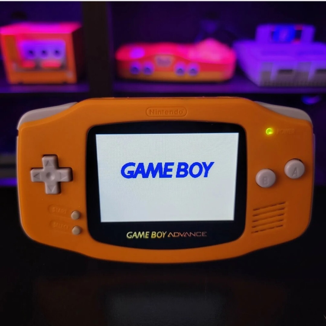 Orange Game Boy Advance GBA Console iPS V5 Backlit USB-C Rechargeable Battery