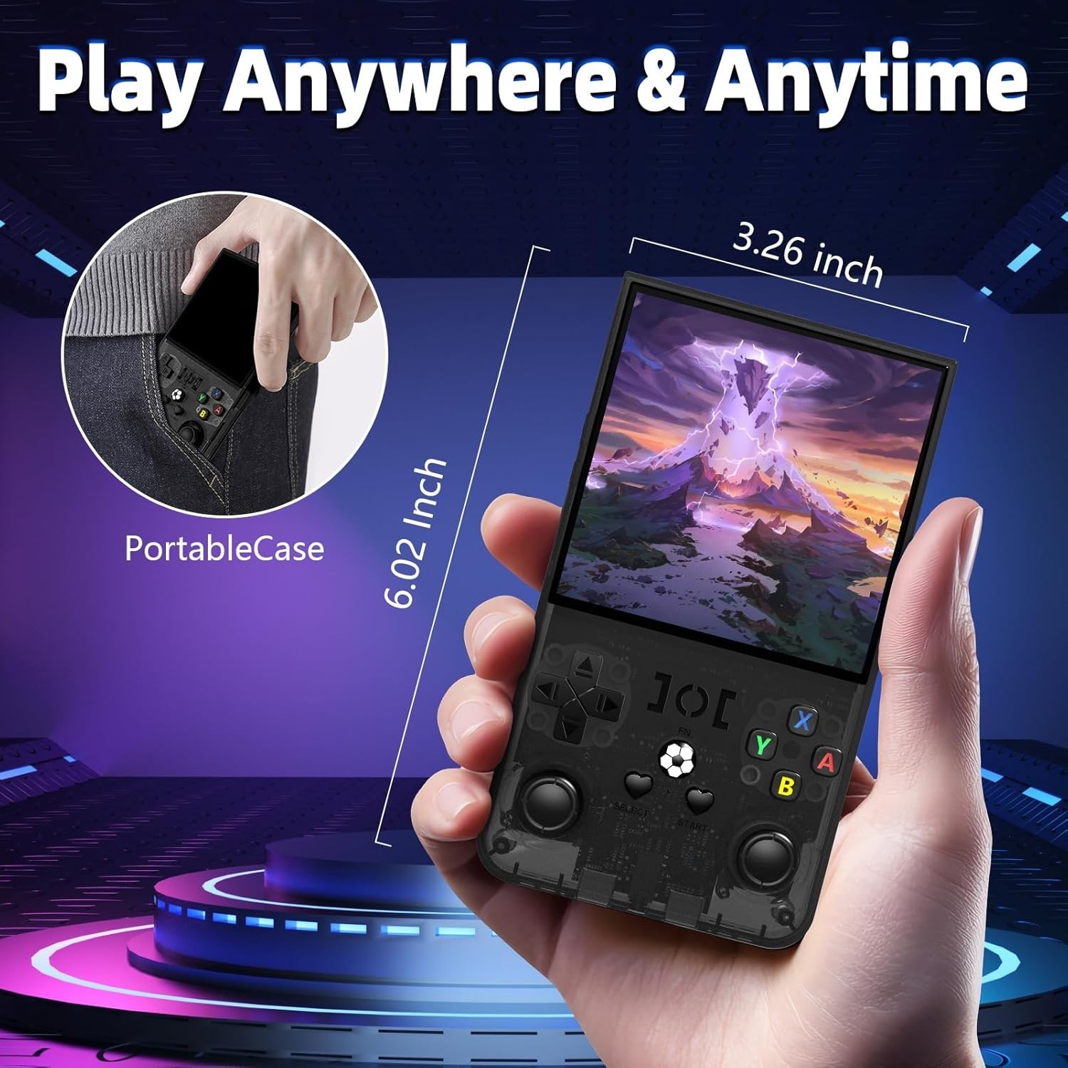 Portable Retro Gaming Console with 4-Inch HD Screen & Expandable 64GB Memory