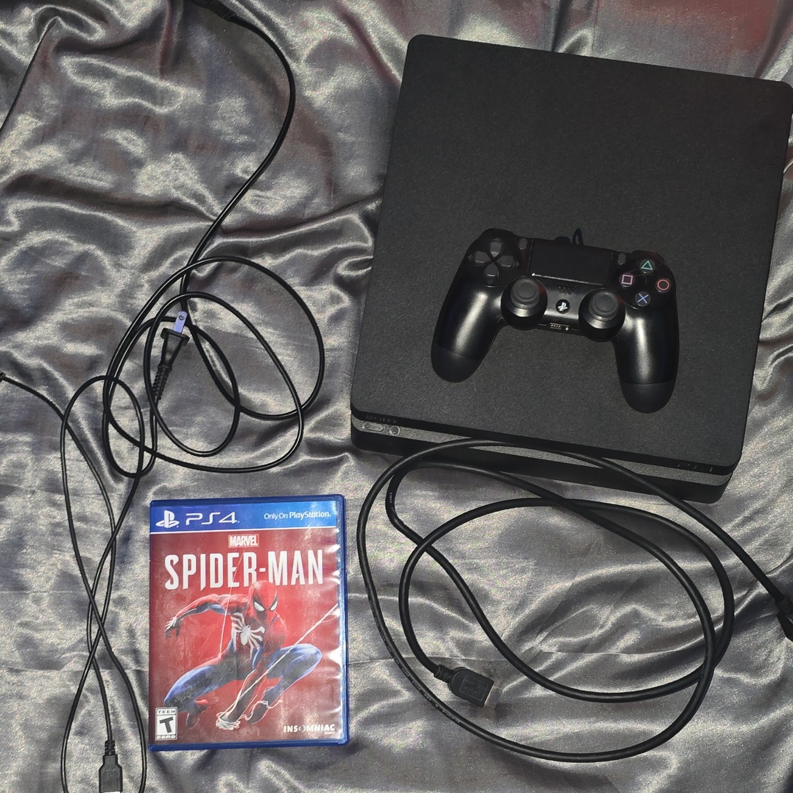 Sony PlayStation 4 Slim 1TB Black Spider-Man Bundle, HDR 1080p HDMI