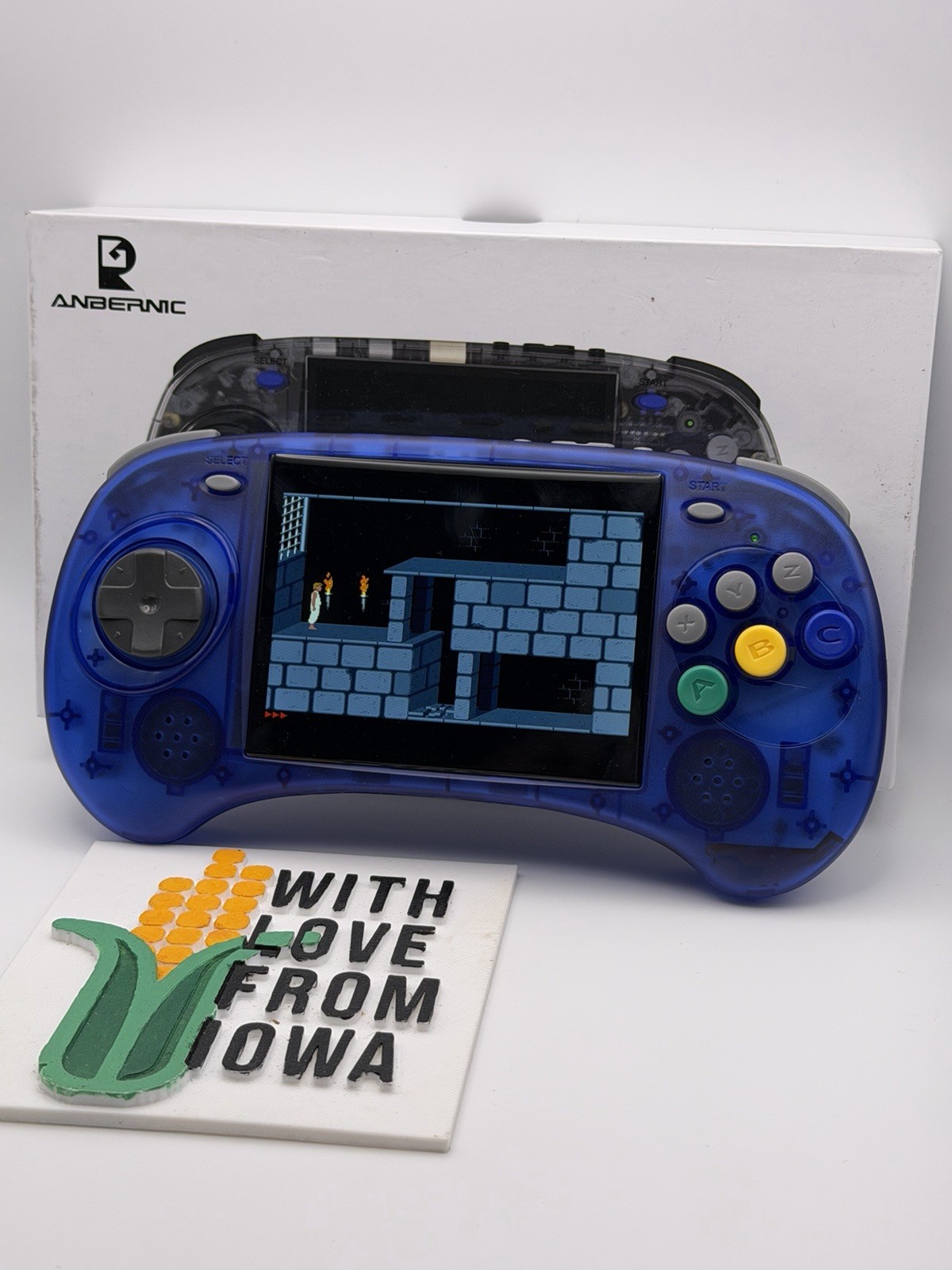 Anbernic RG Arc-S Retro Video Game Emulator Handheld Console Transparent Blue