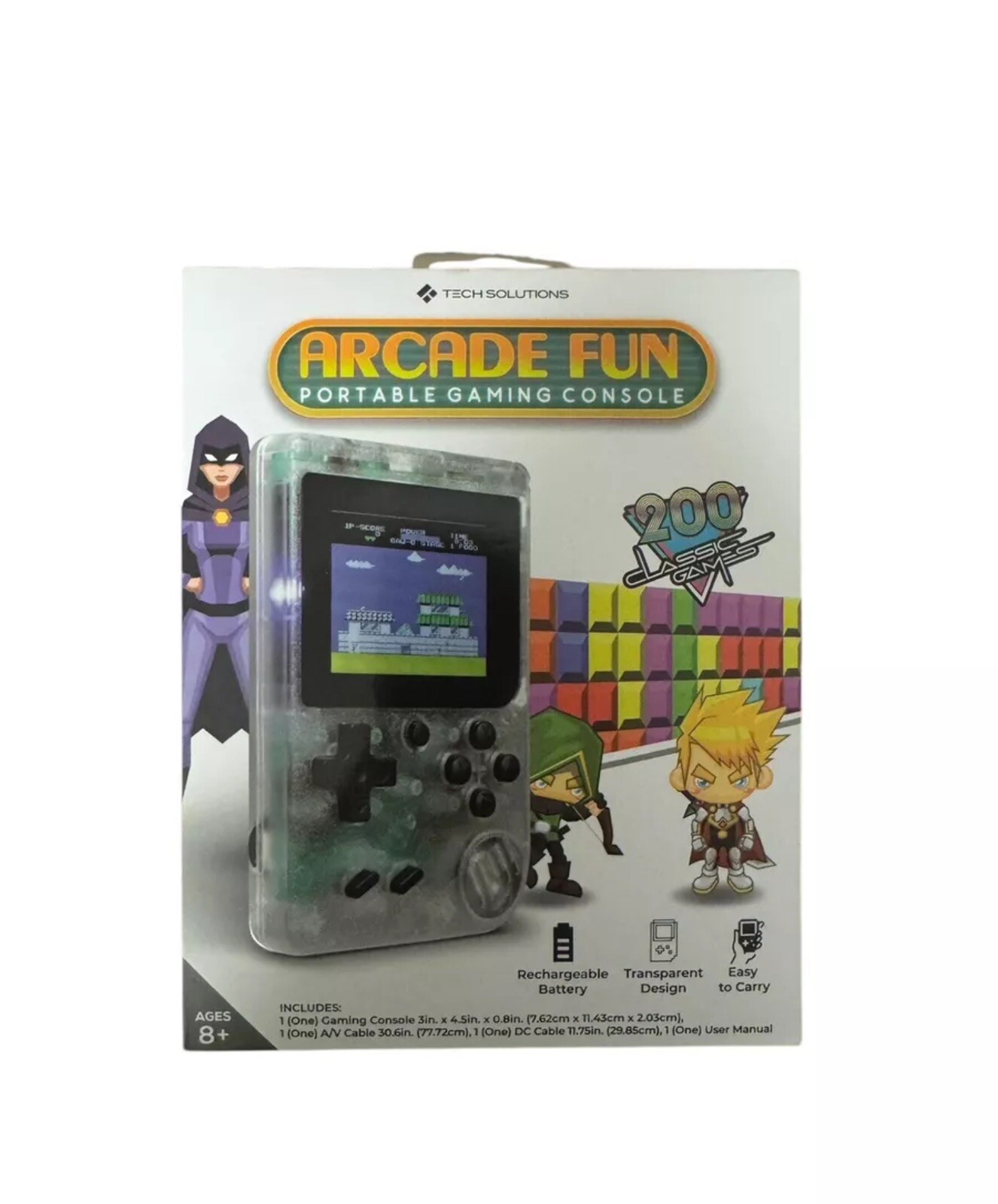 Merkury Innovations Arcade Fun Portable Gaming Console 200 Games NEW IN HAND