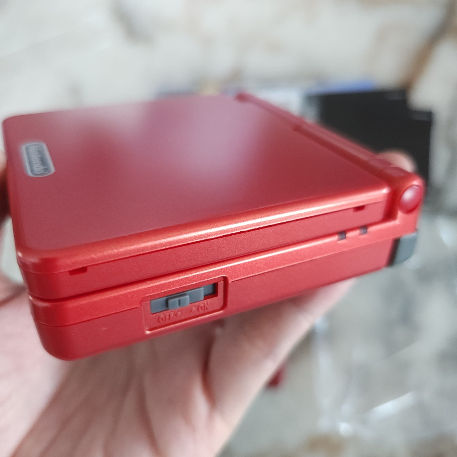 Game Boy Advance GBA SP AGS 001 Flame Red CIB NEVER USED