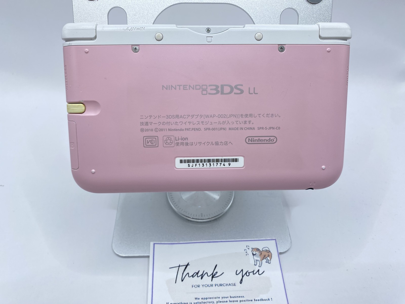 Scratched Nintendo 3DS XL LL Pink White SPR-001 Console