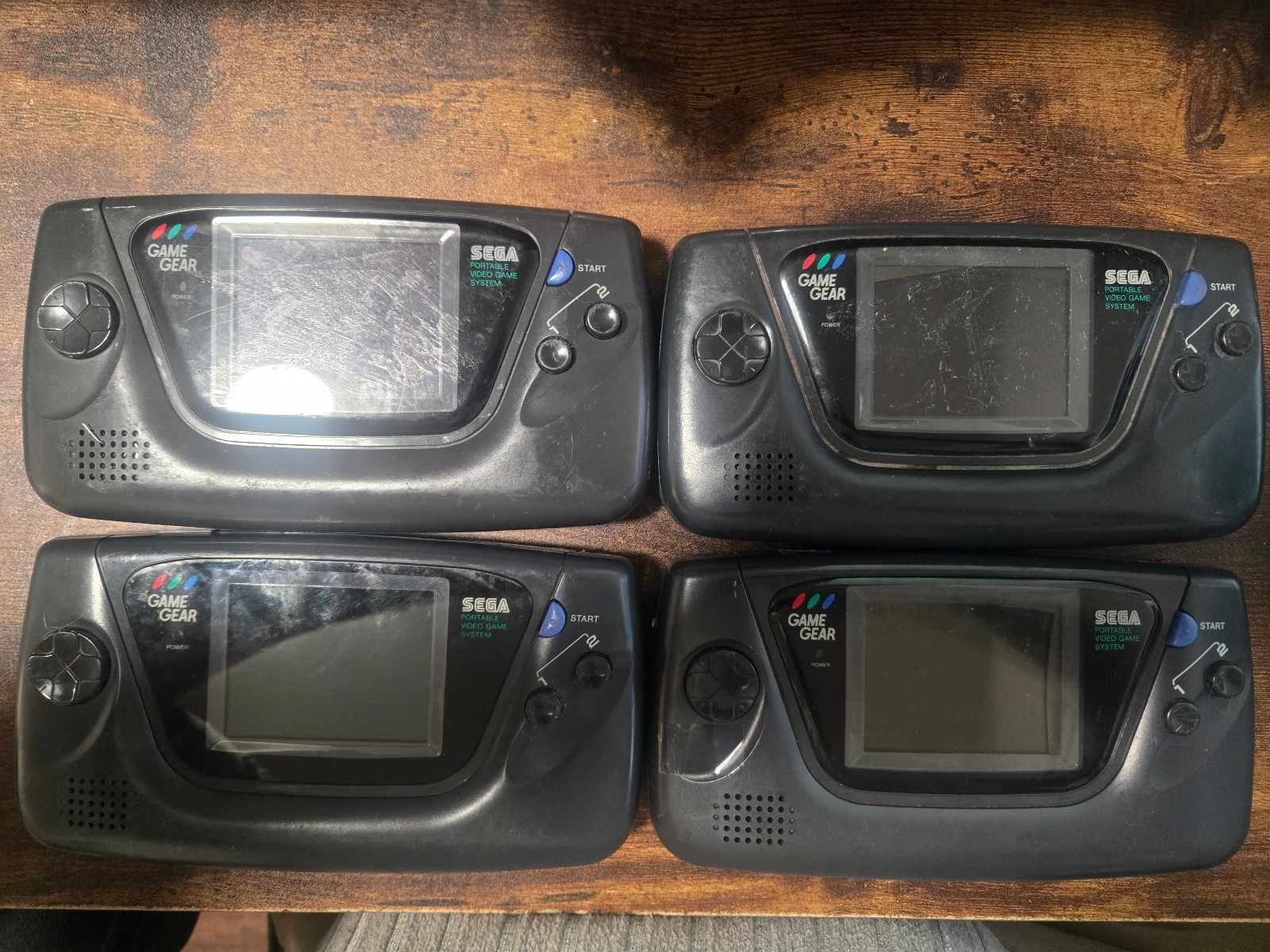 Lot of 4 Sega Game Gear Portable Handheld Video Consoles for Parts or Repair
