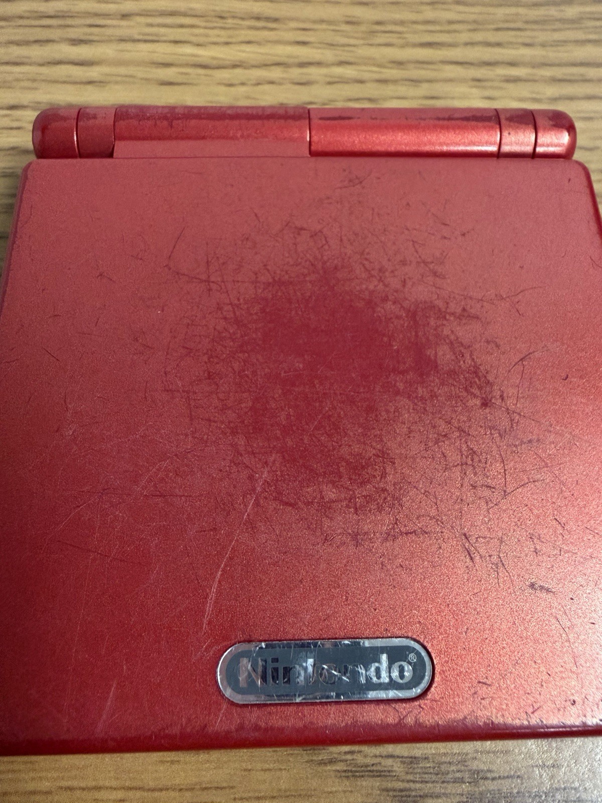 Nintendo Game Boy Advance SP Console (AGS-001) Flame Red Tested – No Charger