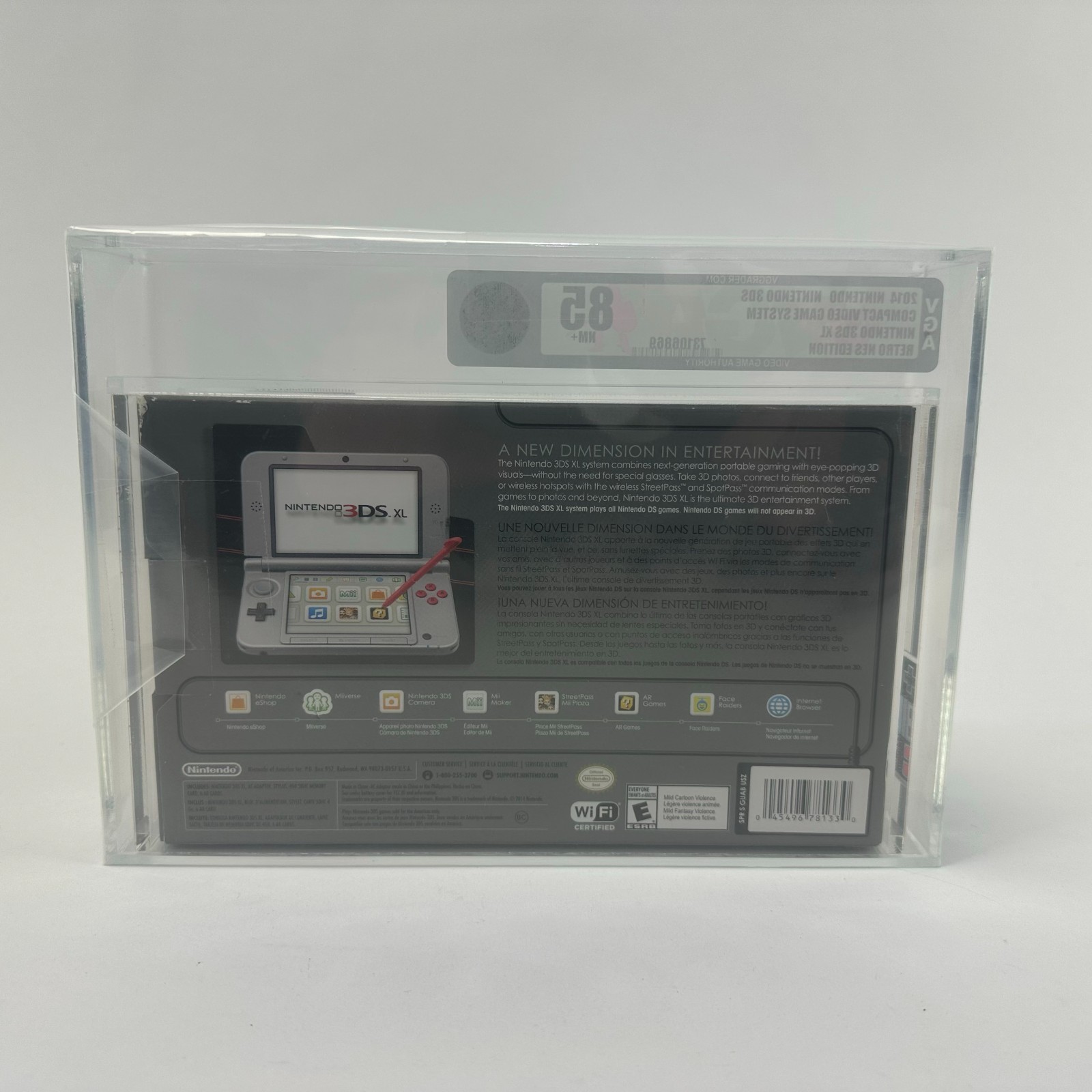 2014 Nintendo 3DS XL Compact Retro NES Edition New Sealed VGA Q85 NM+