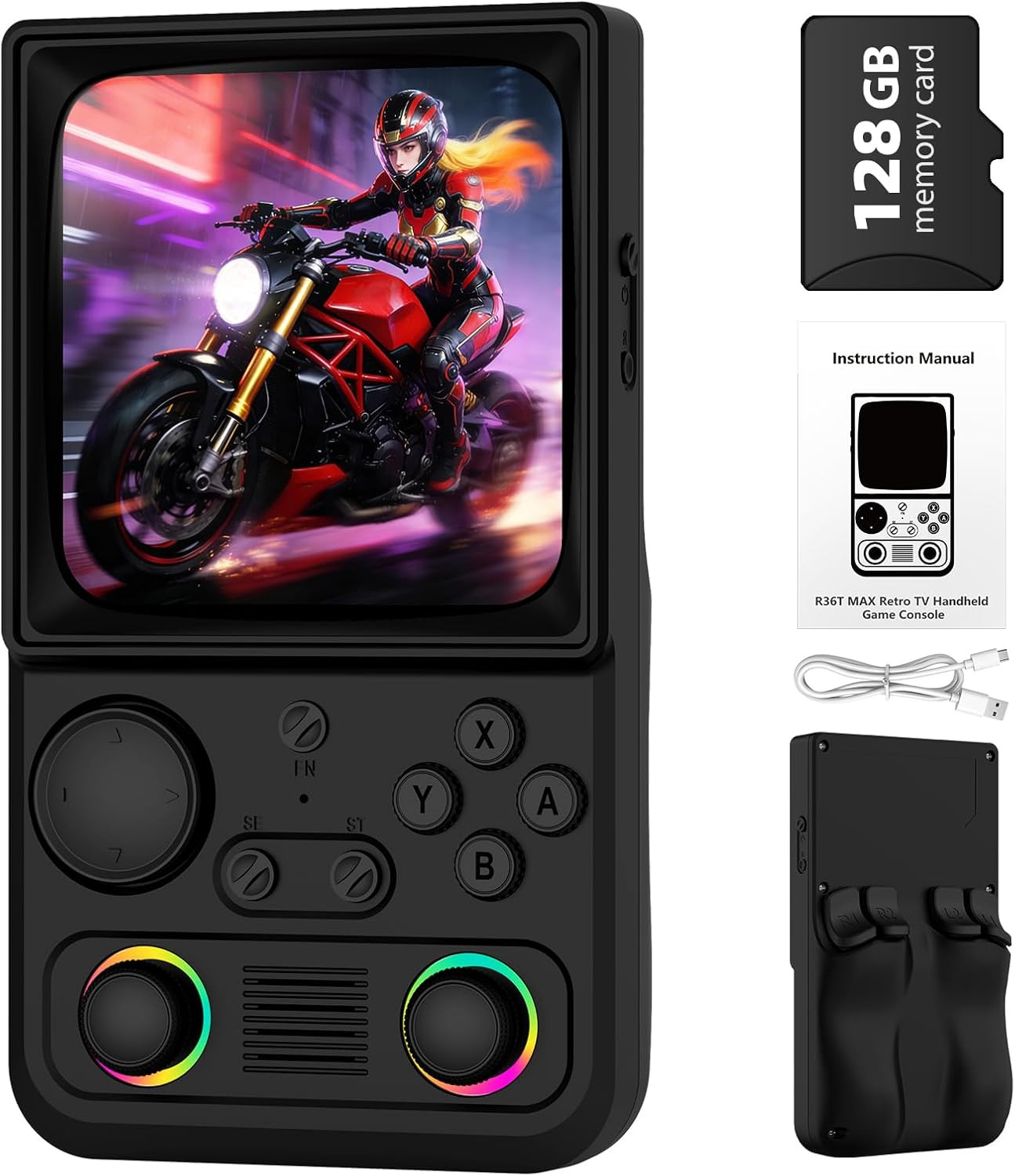 R36TMAX Upgraded Retro Handheld Game Console with 4000Mah Battery, 4.0” IPS Scr