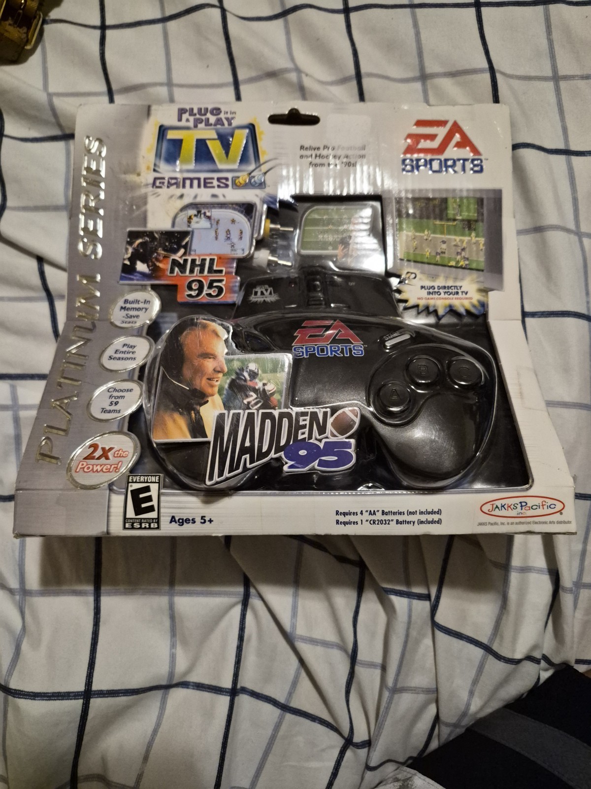 Jakks Pacific Plug It In & Play Microconsole Built-In Madden 95 NHL 95 RCA