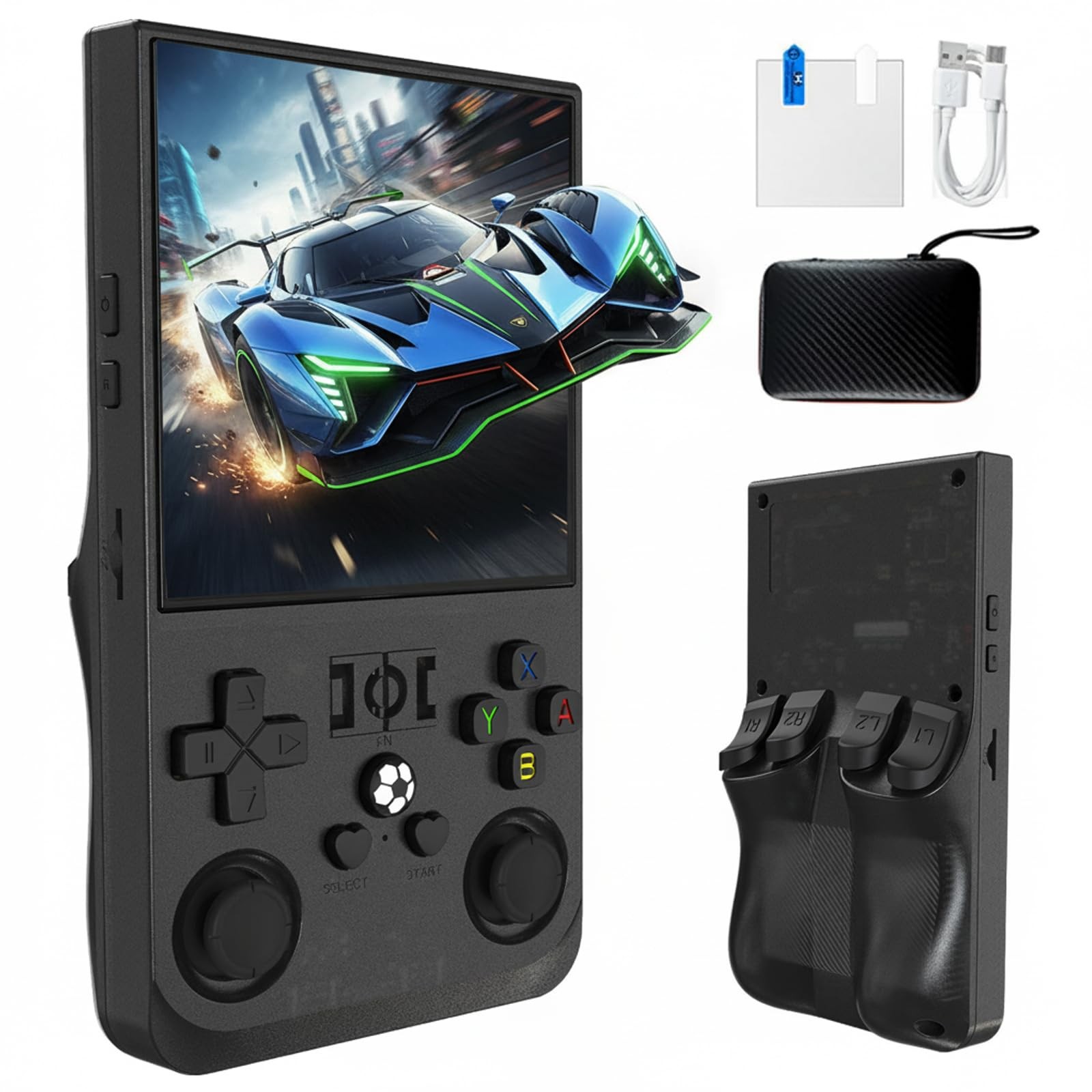 R36MAX Retro Handheld Game Console, 4000mAh Battery with 4 Inch IPS HD Screen…