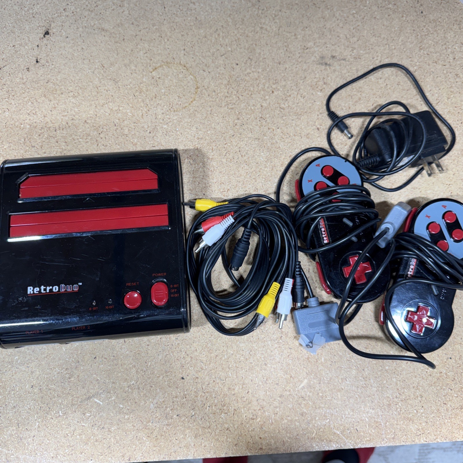 NES SNES Retro-Bit Retro Duo Twin Video Game System, Red/Black v3.0 NEW