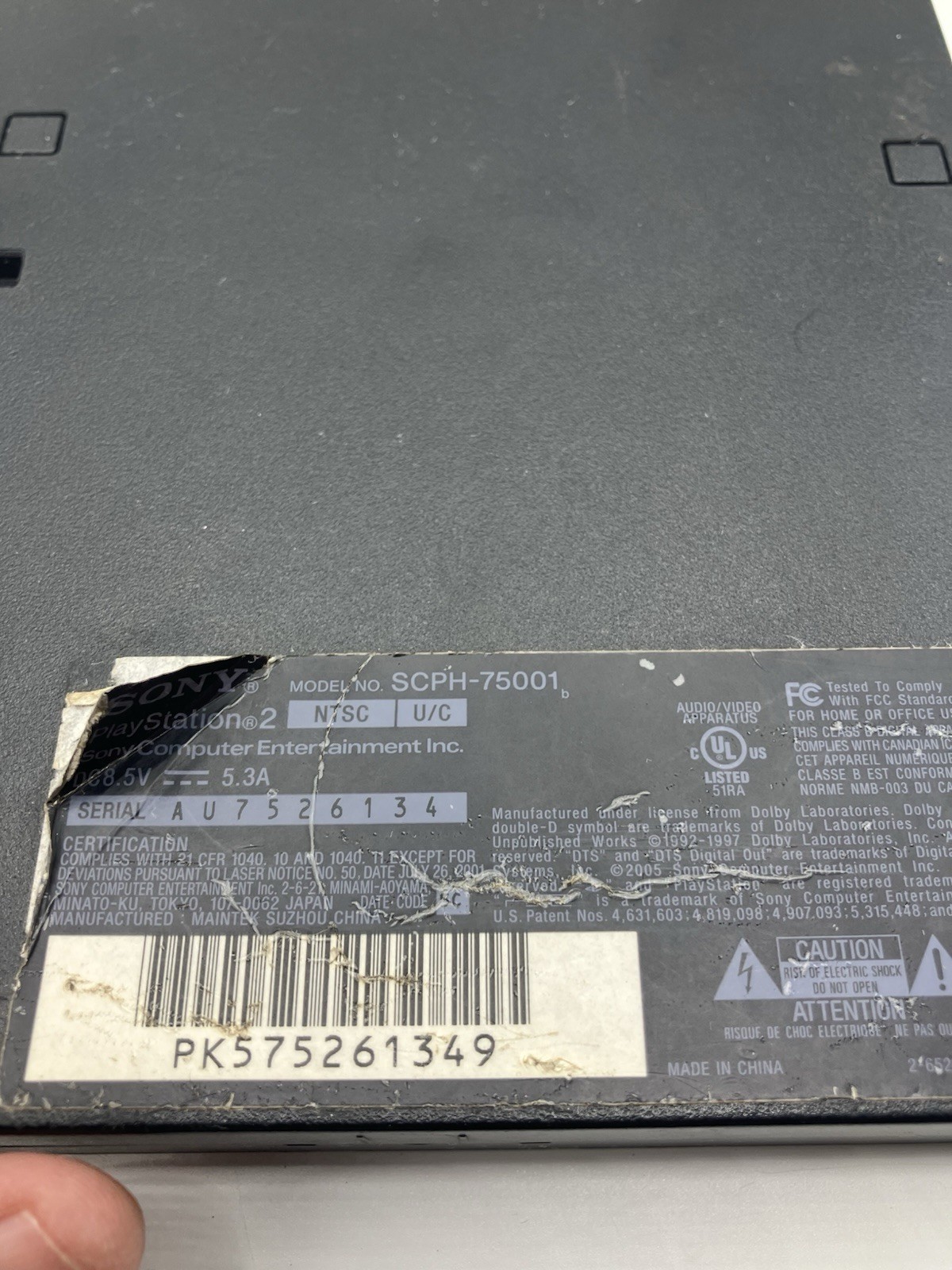 PS2 SCPH-75001 Slim Console Only AS IS
