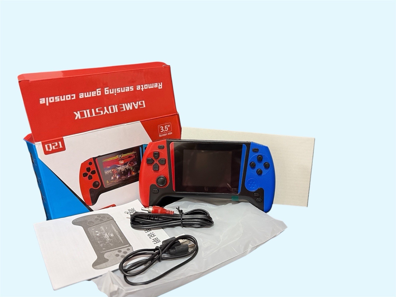 Game Joystick Handheld System Remote Sensing Game Console Red Blue Black