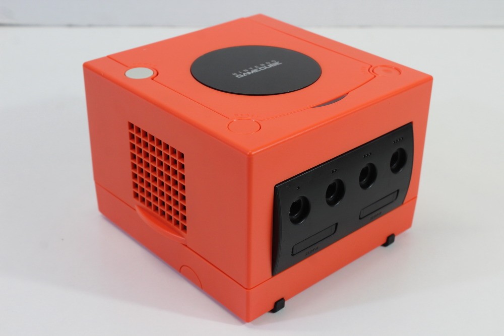 Nintendo Gamecube Console Warm Red x Black AC S-Video to HDMI NTSC-U/C Pink LED