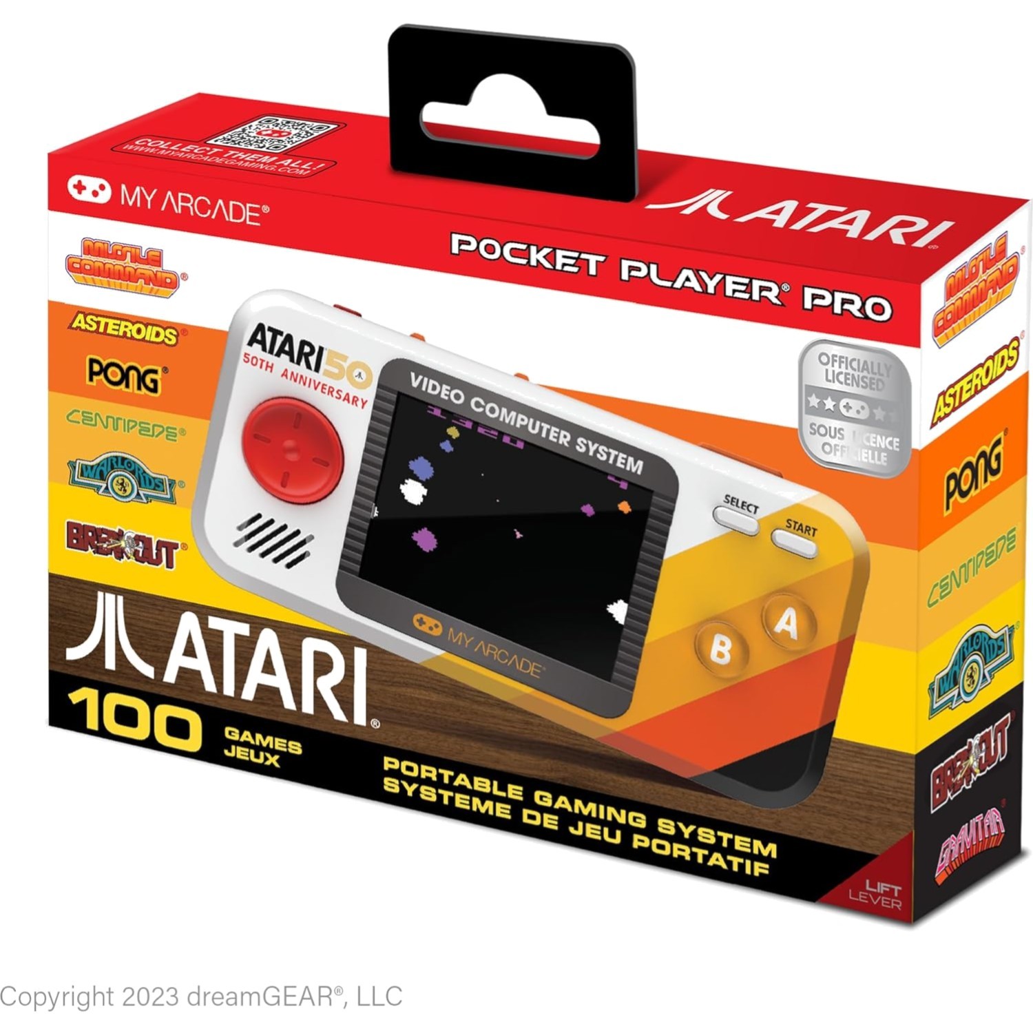 Collectible Atari Pocket Player Pro – 100 Games with Headphone Jack Feature