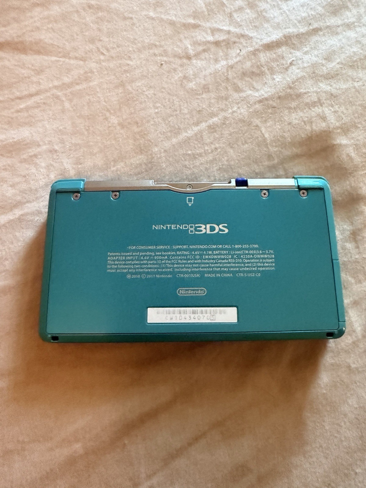 Nintendo 3DS Aqua Blue Handheld Console Used