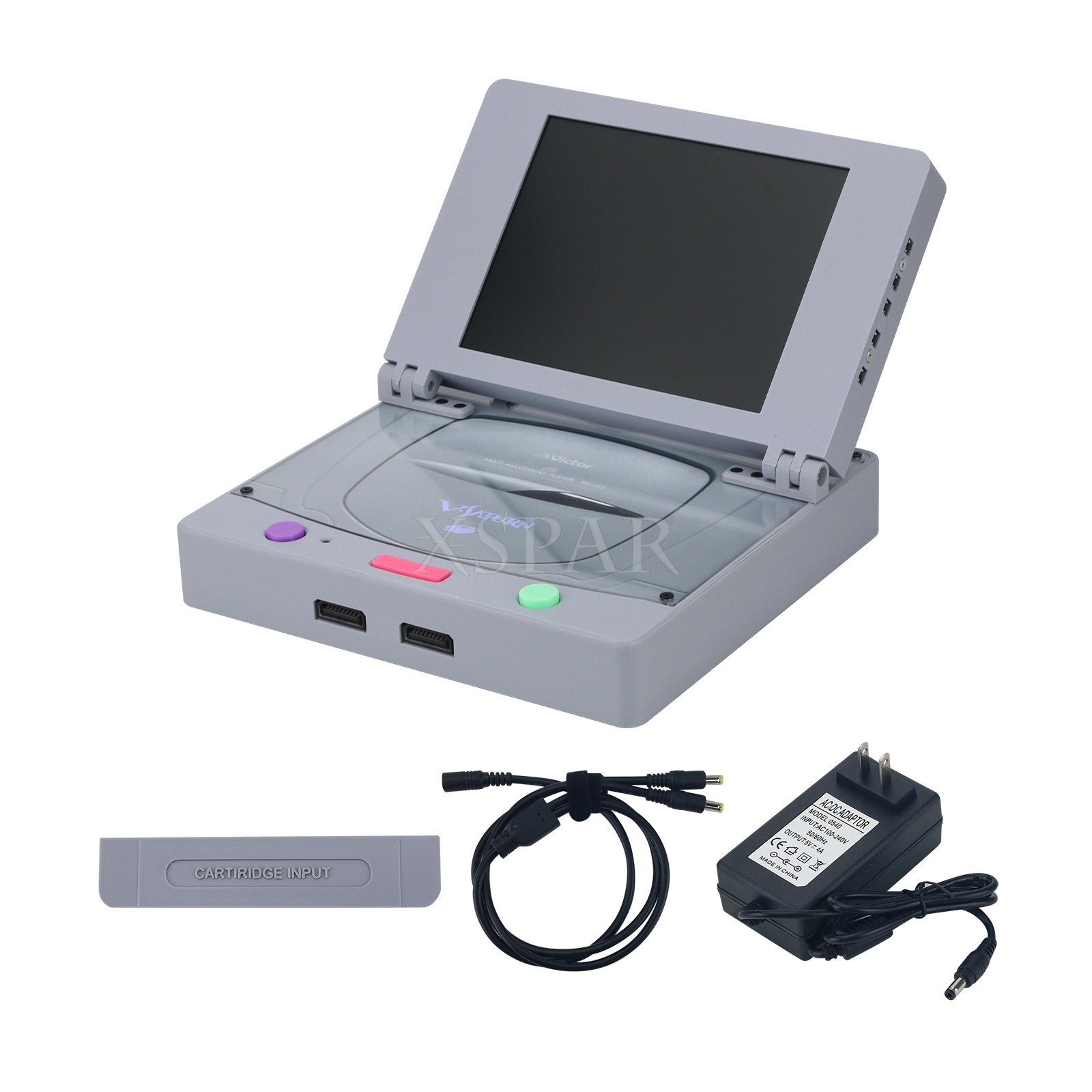 Saturn Slim Combo Game Console 8″ 4:3 LCD Screen Hifi Stereo Speaker for SS Game