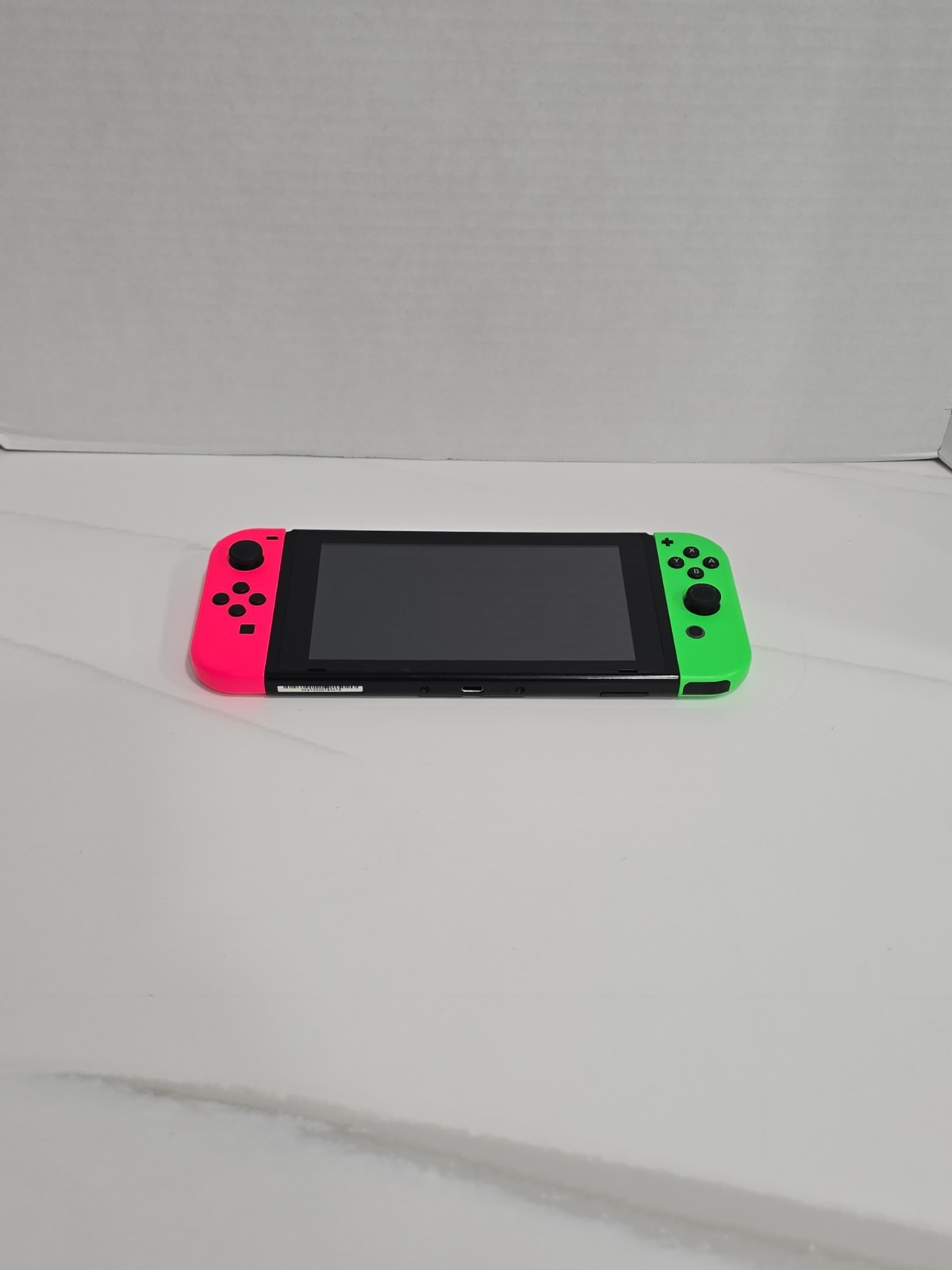 Nintendo Switch Game Console HAC-001 (01) Neon Joycons + Princess Peach Case VGC