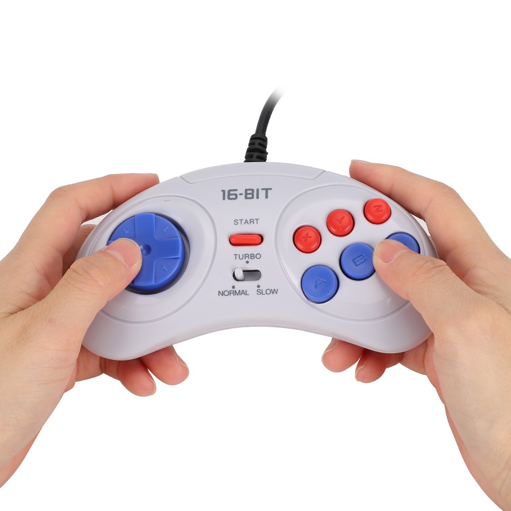 16Bit 9-Pin Mini Handheld Game Console Ergonomic Gaming Controller White Fo GTXG