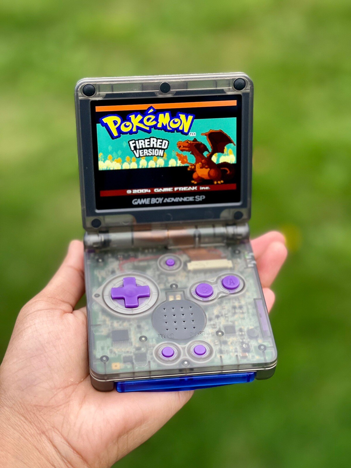 Translucent Black GBA SP Retro :IPS V2 Backlit, USB-C Mod, 10-Level Brightness