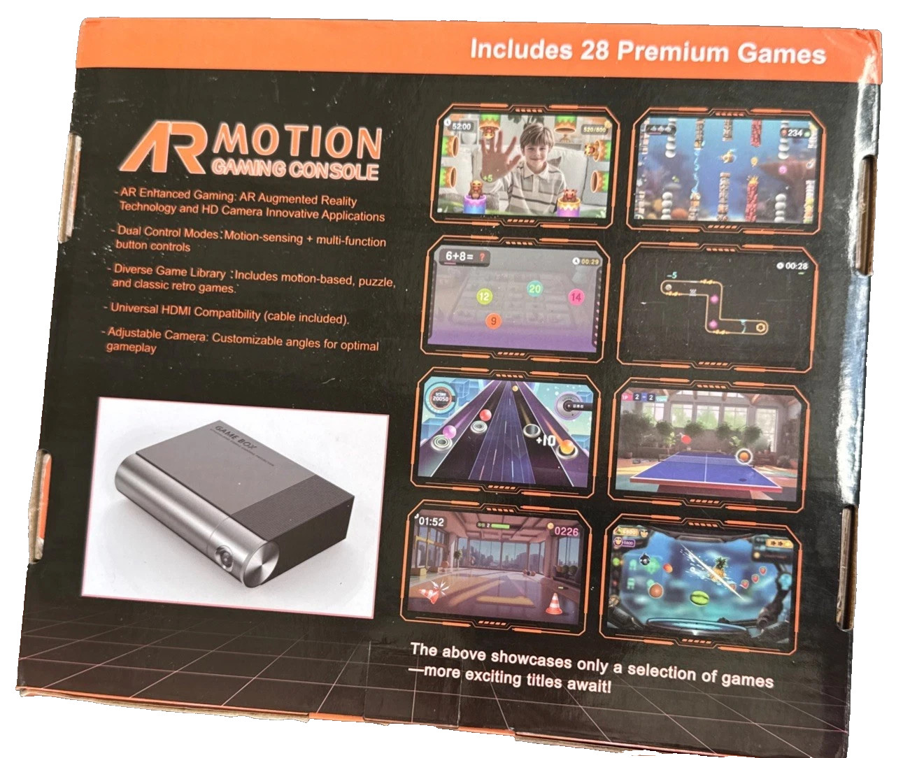 AR Motion Gaming Console with 28 Games- Never Used – Black – Open Box;