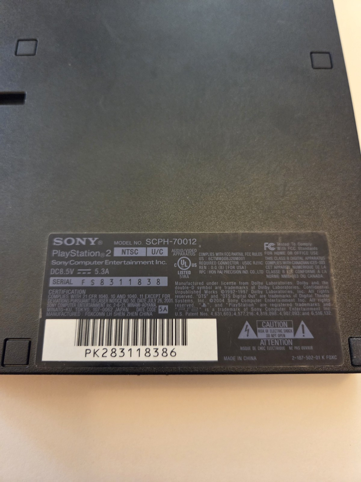 Sony PlayStation 2 Slim SCPH-70012 Black NTSC-U/C w/ Controller & Cables