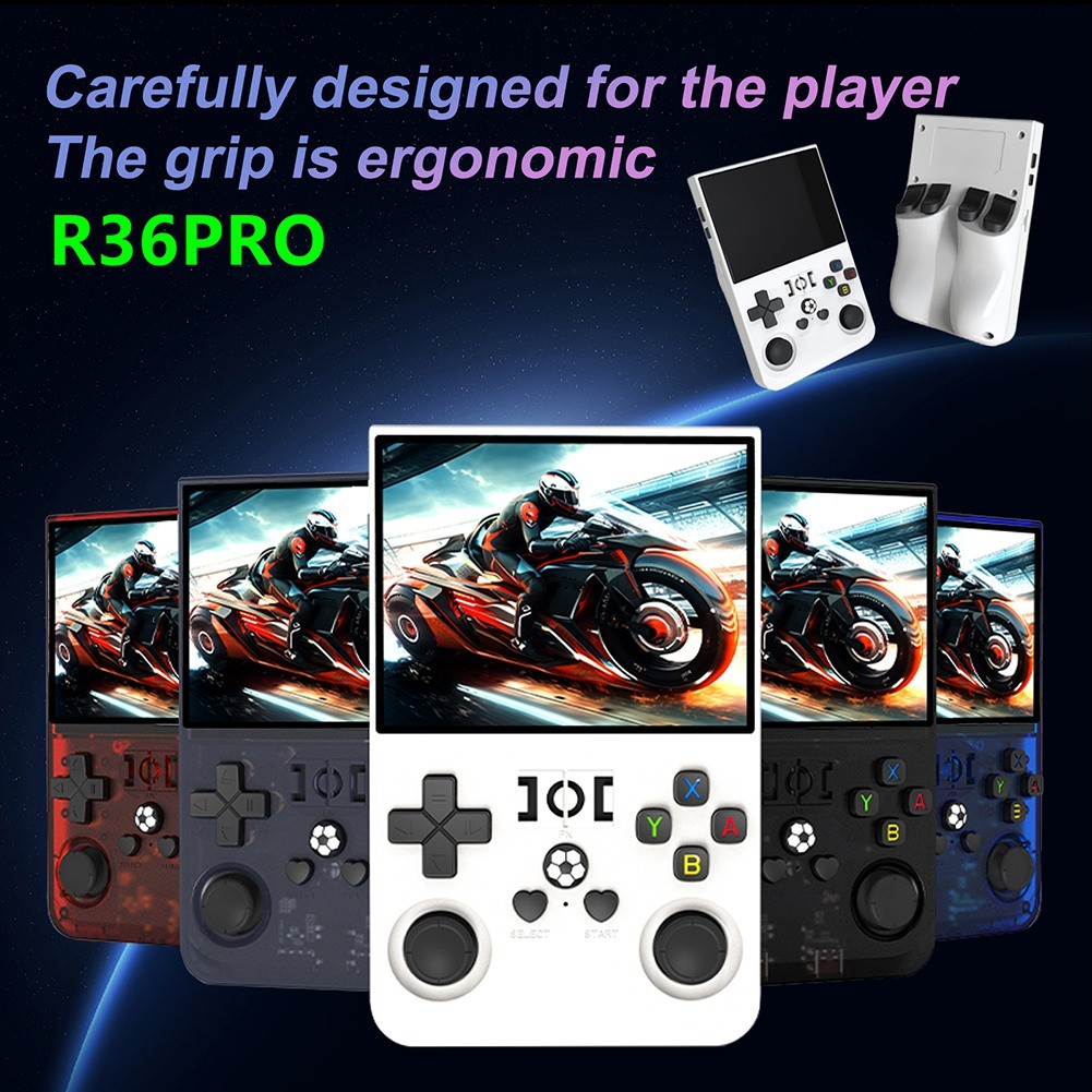 R36PRO 128GB Portable Retro Game Console 3.5 Inch Screen Lett3656
