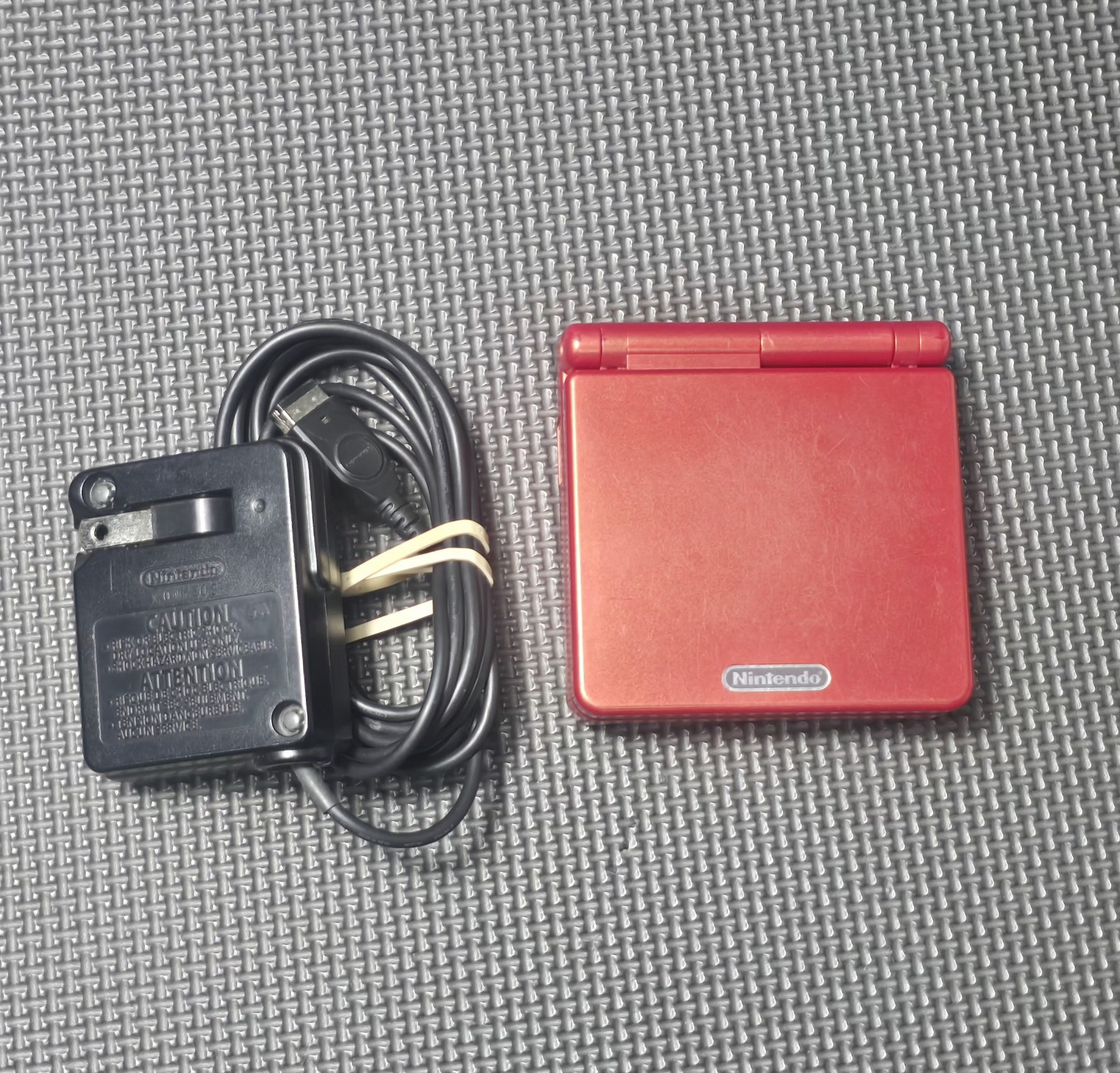 Nintendo Game Boy Advance SP AGS-001 Flame Red Console Tested Working READ DESC